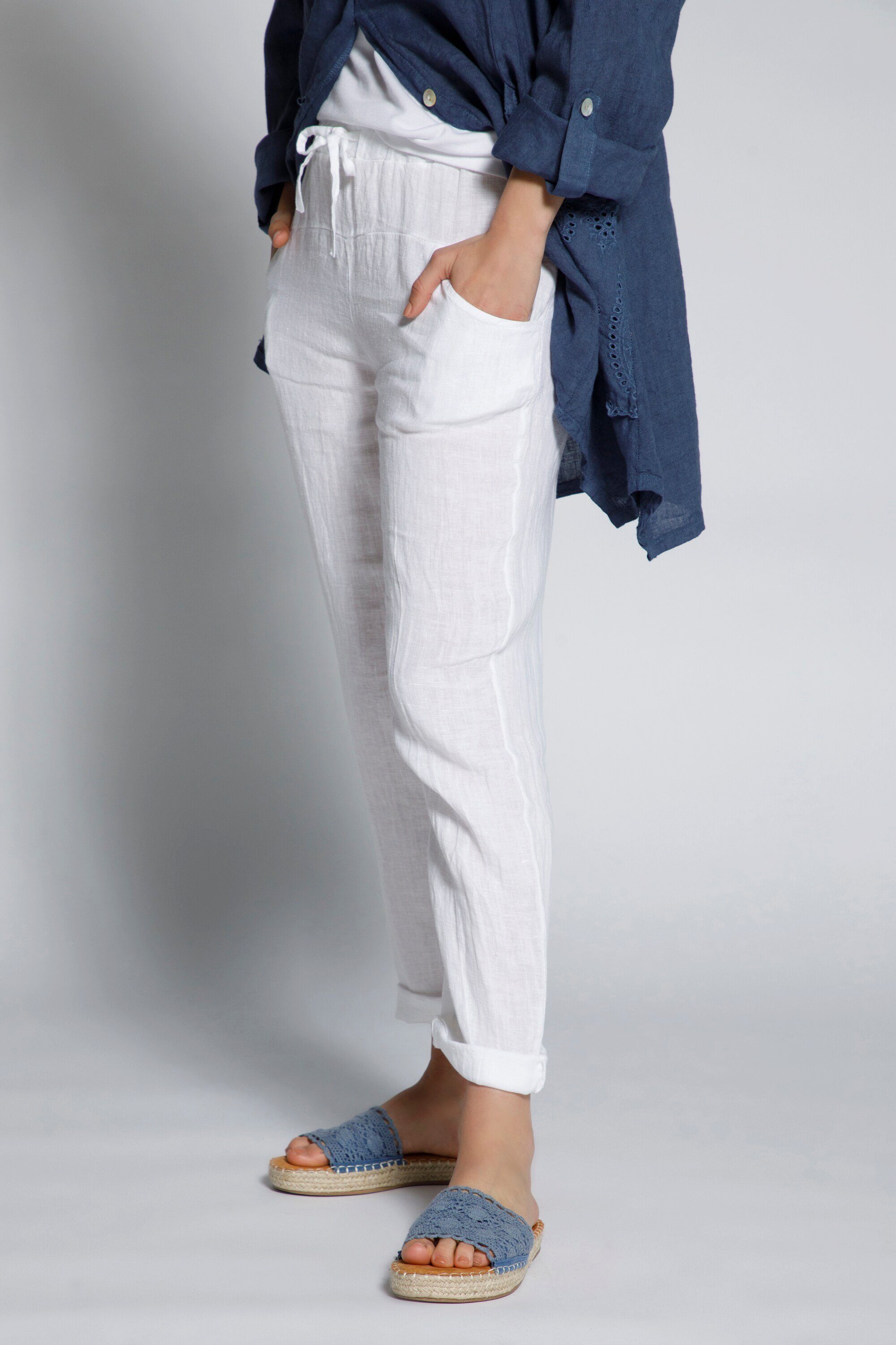 Gina Laura Schlupfhose Leinen 7/8-Hose Elastikbund