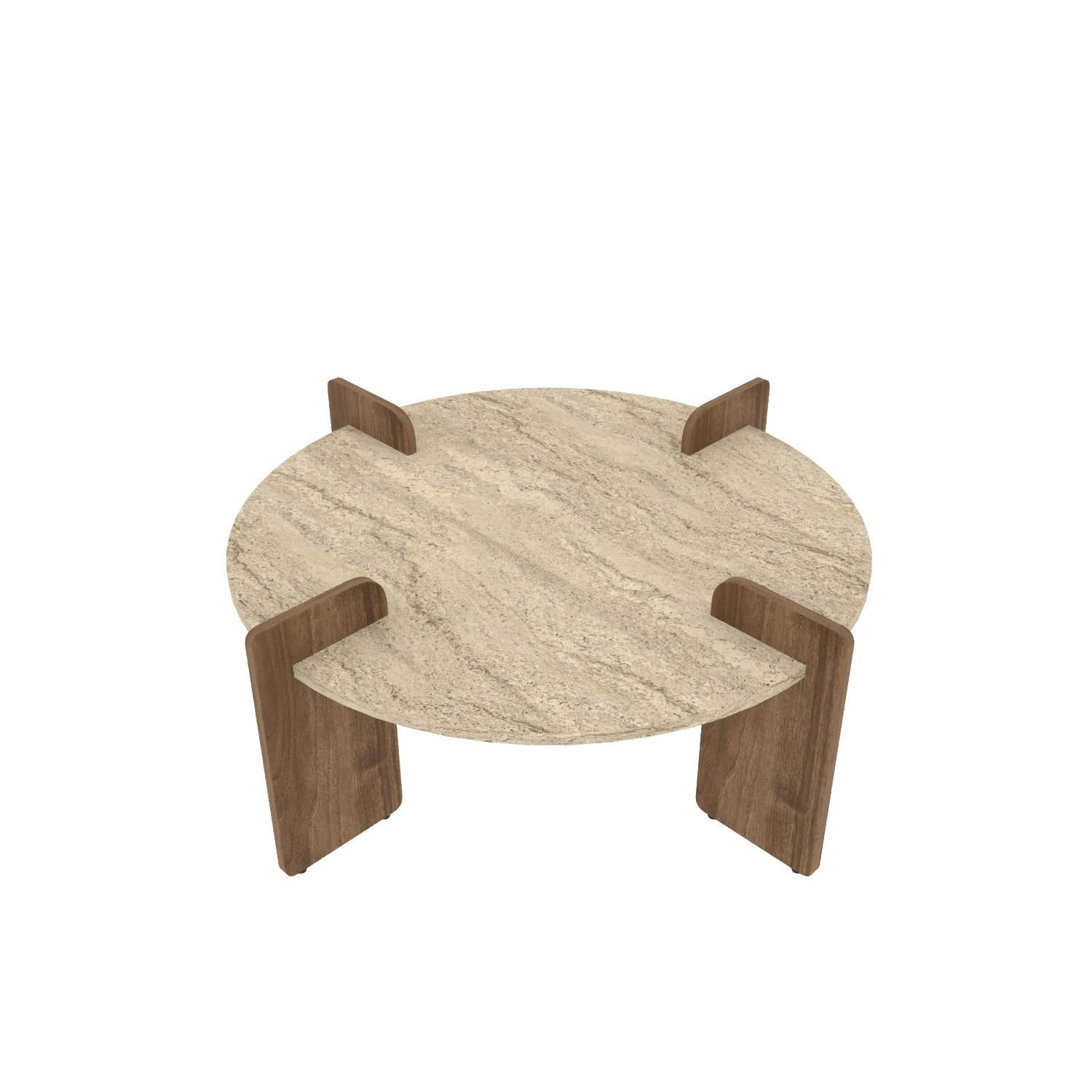 Skye Decor Siam Afrolli (1-St., 1 Tisch), Breite 90 cm, Travertin Walnuss Optik, Geräumige Tischplatte