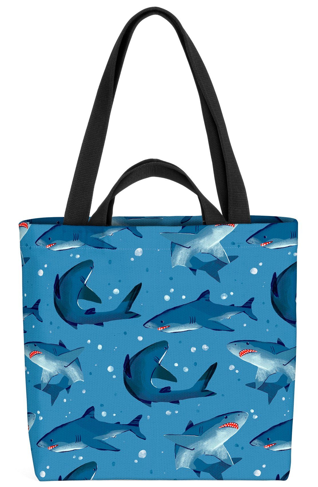 VOID Henkeltasche (1-tlg), Haie Haifisch Meer Blau Fische Kinder Bild Reisen Mittelmeer Kinderzi