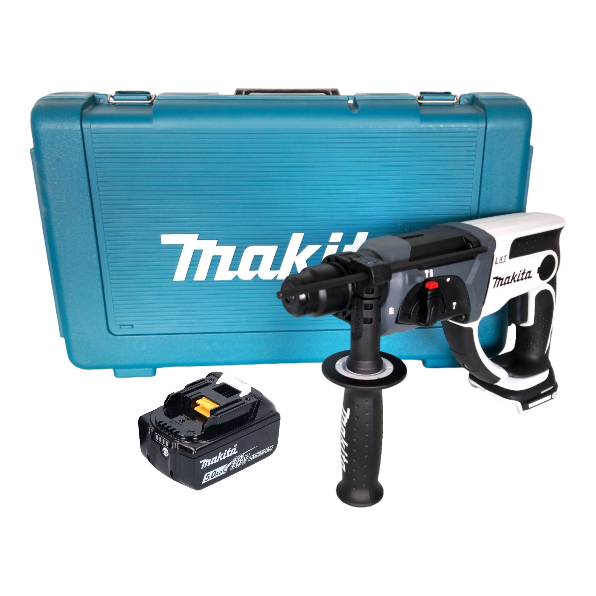 Makita Akku-Bohrhammer DHR 202 T1W 18 V 20 mm 2,0 J weiß + 1x Akku 5,0 Ah + Koffer