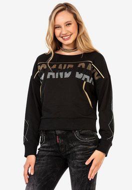 Cipo & Baxx Sweatshirt mit tollen Glitzersteinen