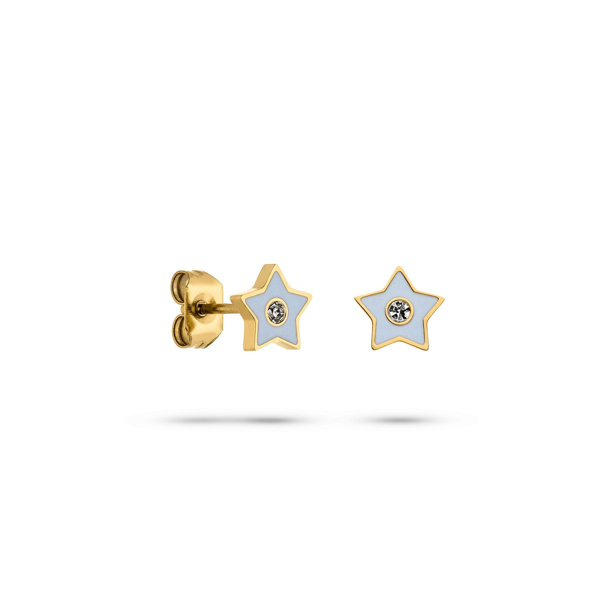 s.Oliver Paar Ohrstecker Schmuck Geschenk Edelstahl Ohrstecker Stern The Shooting Star, Stern, mit Zirkonia (synth) - Emaille