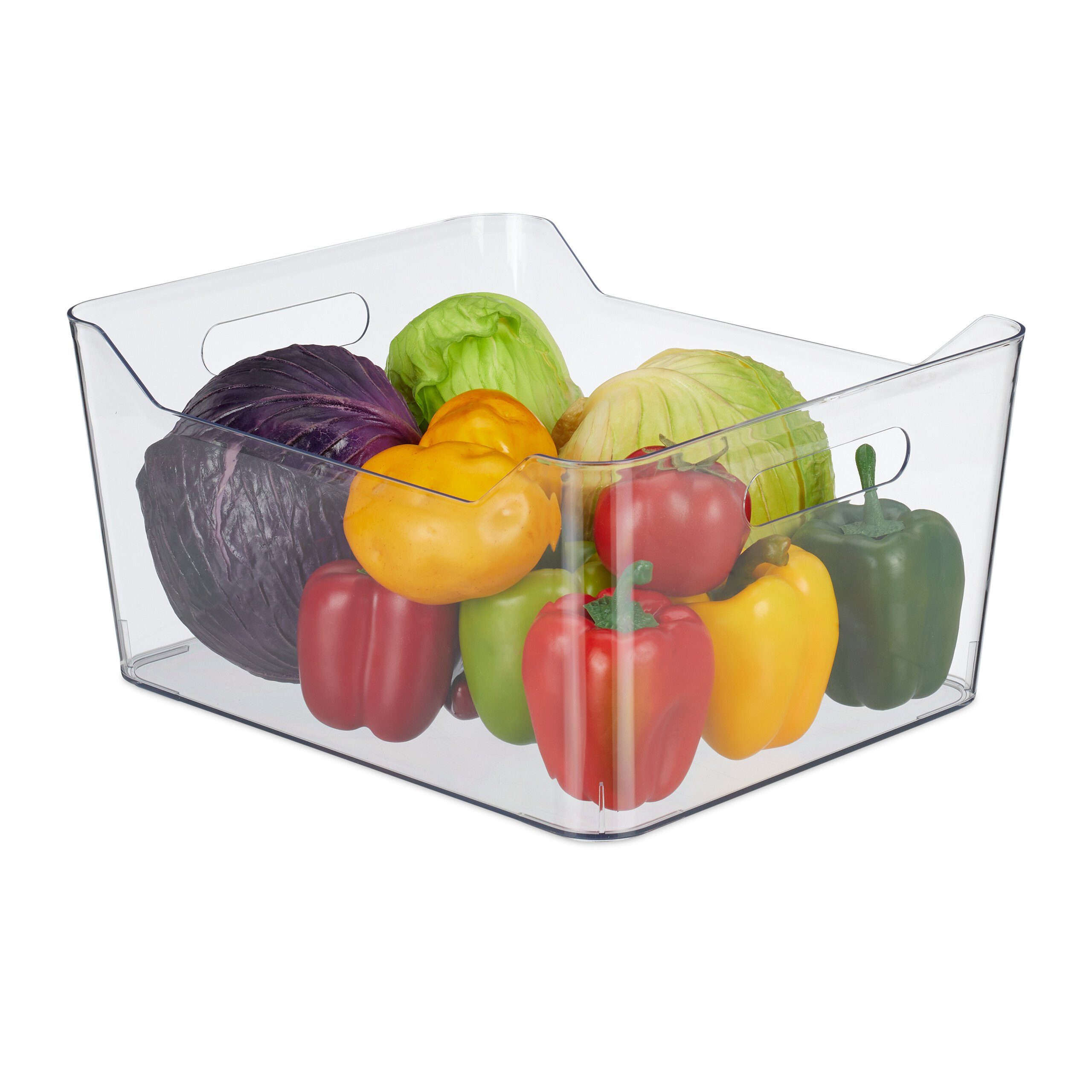 relaxdays Frischhaltedose Großer Kühlschrank Organizer, Kunststoff