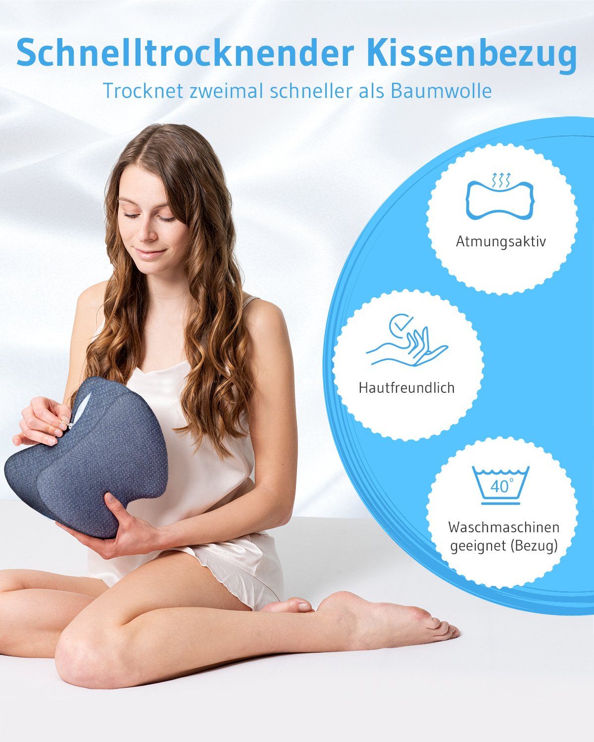 Third of Life Kniekissen Knie-Stützkissen mit schnelltrocknendem Bezug