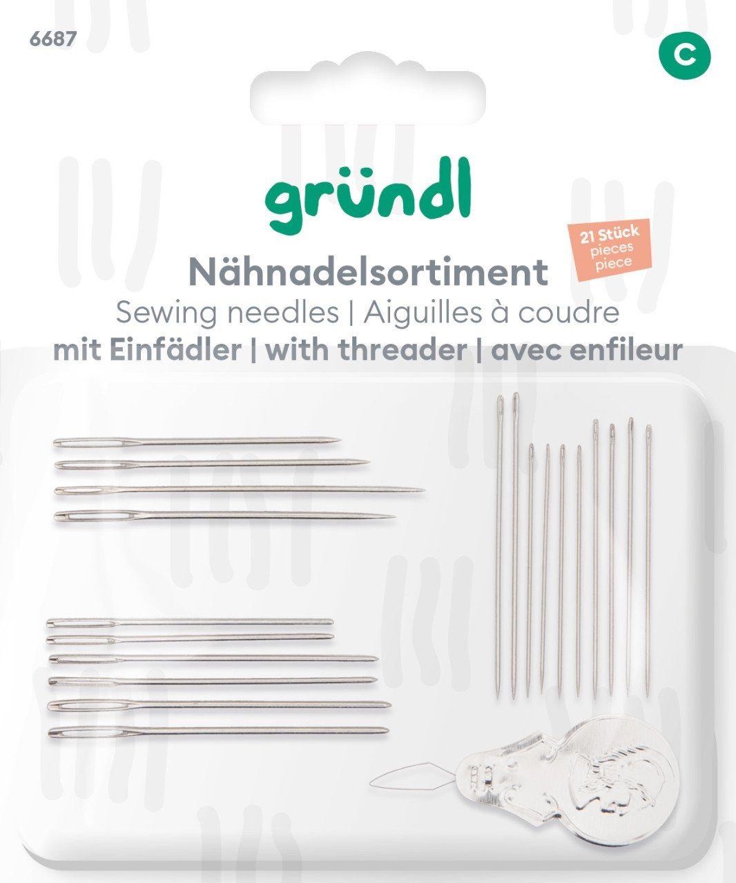 Gründl Bastelnaturmaterial Gründl Nähnadelsortiment mit Einfädler
