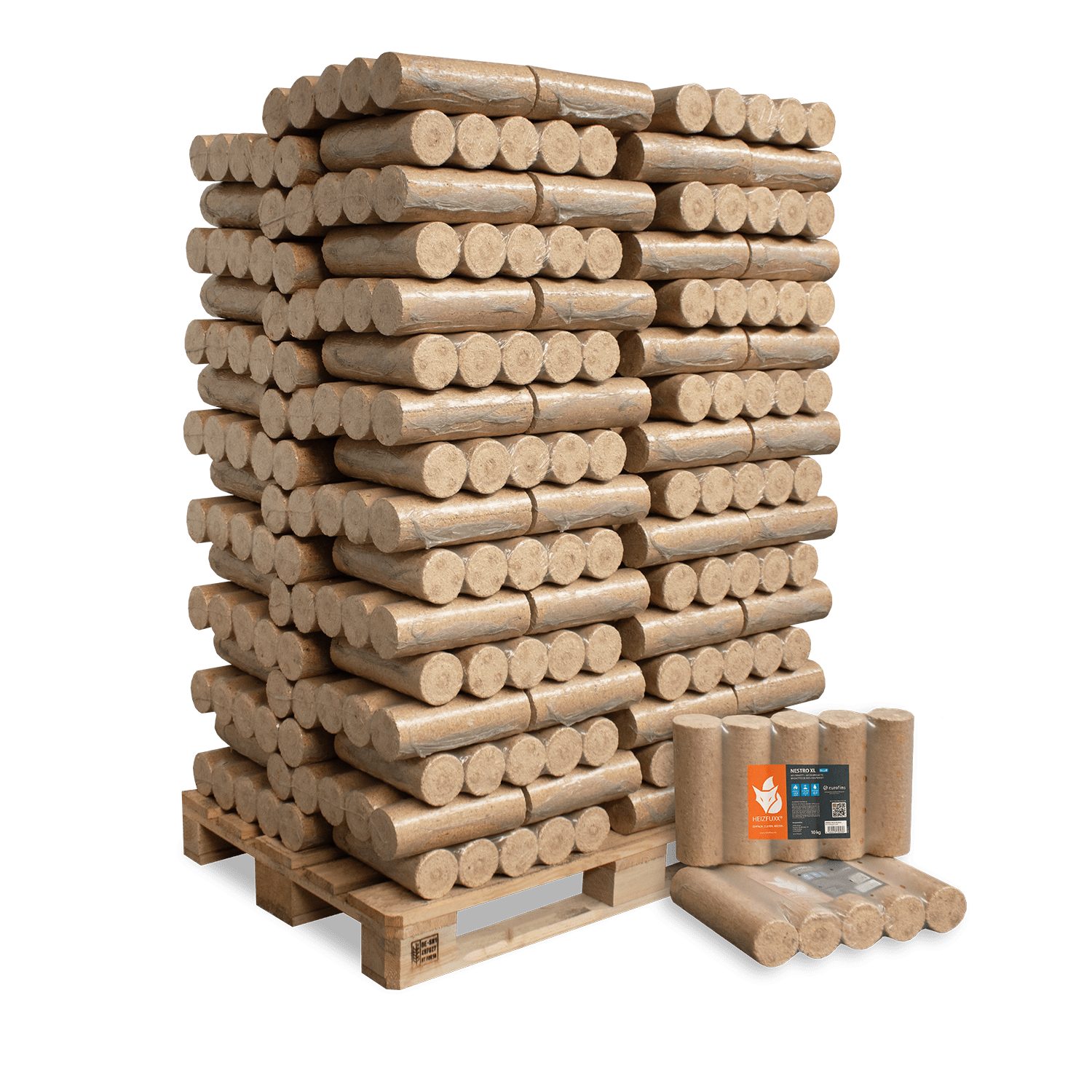 HEIZFUXX Holzbriketts Nestro XL Blue, 960 kg, (Palette, 96-St)