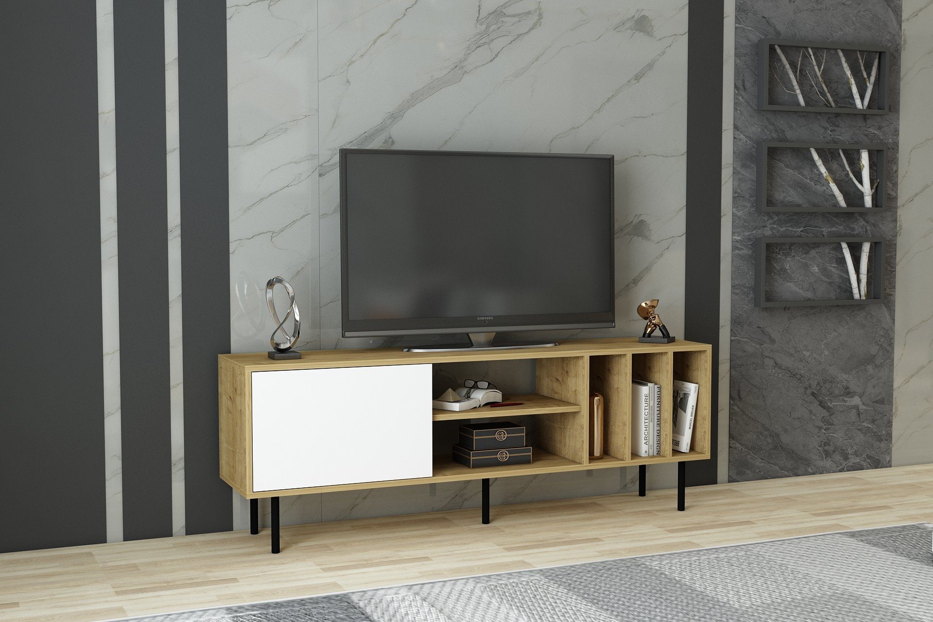 DEMA Home TV-Schrank Lowboard Hera, Breite 160 cm, Fernseher bis zu 32-70 Zoll