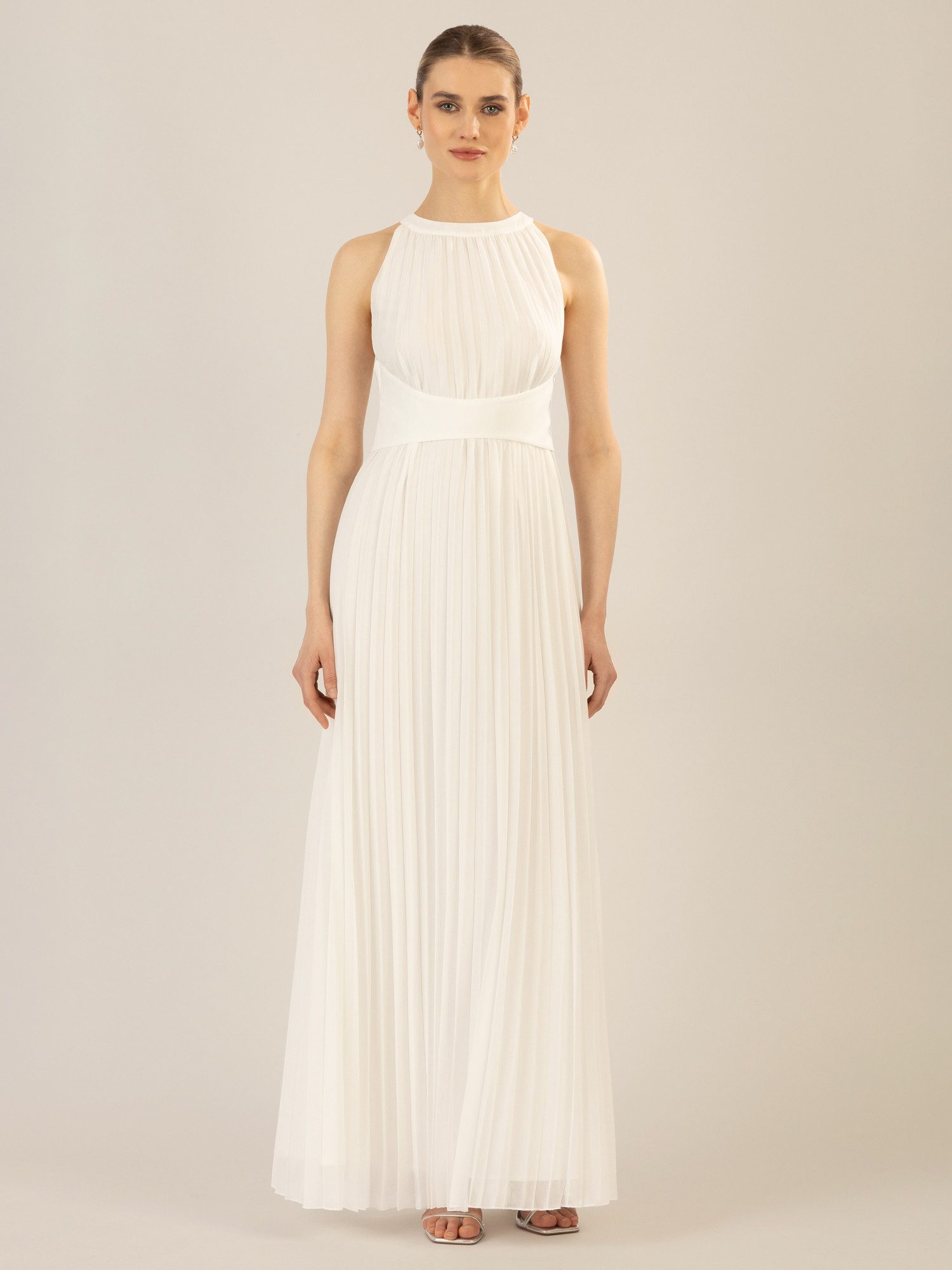 Apart Chiffonkleid aus leicht körnigem, plissiertem Chiffon. günstig online kaufen