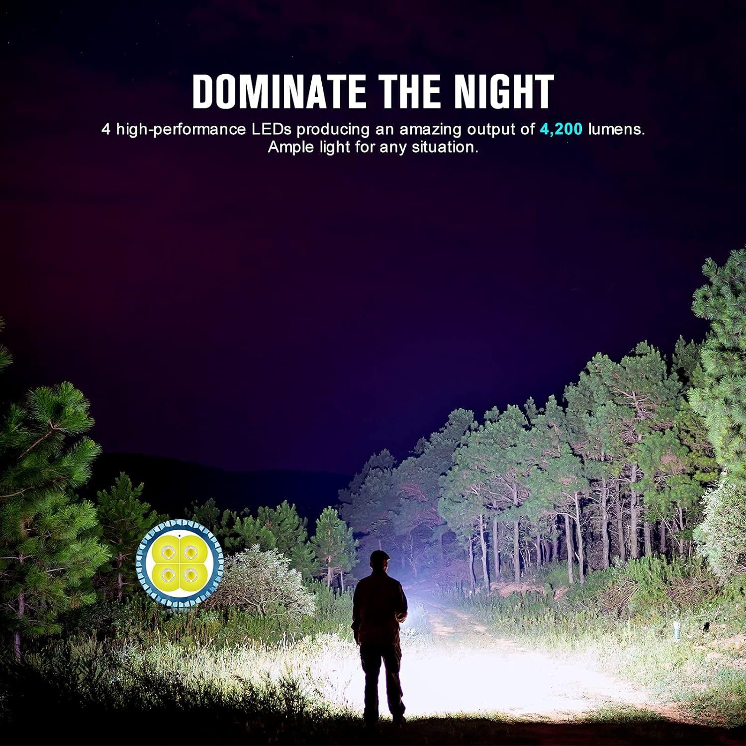 Abenteuer OLIGHT LED Nachtwanderungen, Pro Taschenlampe 4200 und LED 3 Seeker Taschenlampe Lumen, für Jagd, OLIGHT Rettung Camping,