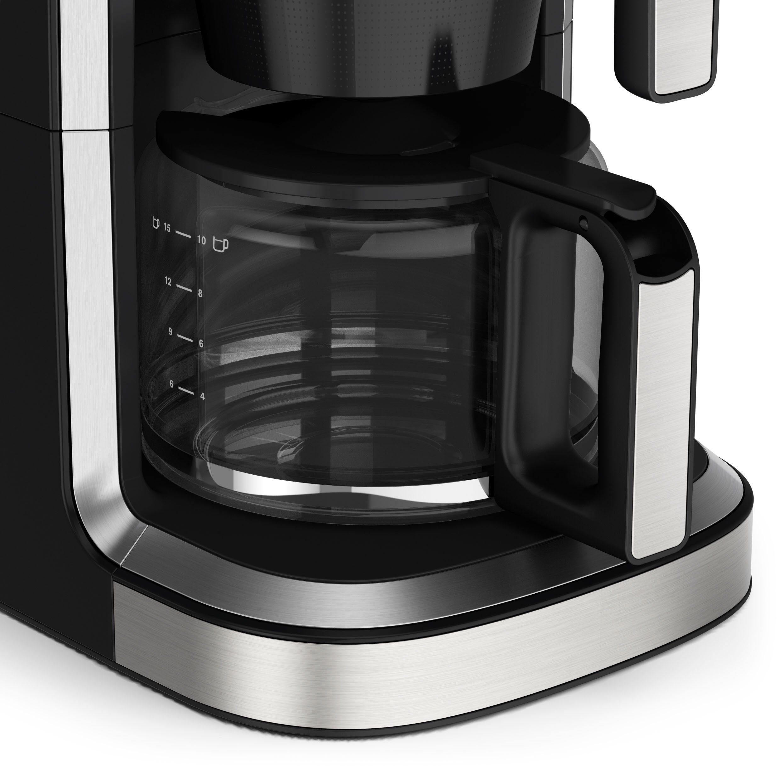Krups Filterkaffeemaschine KM760D Aroma Partner, g bis frischen 400 zu Kaffee Kaffeekanne, Kaffee-Vorratsbox 1,25l integrierte für