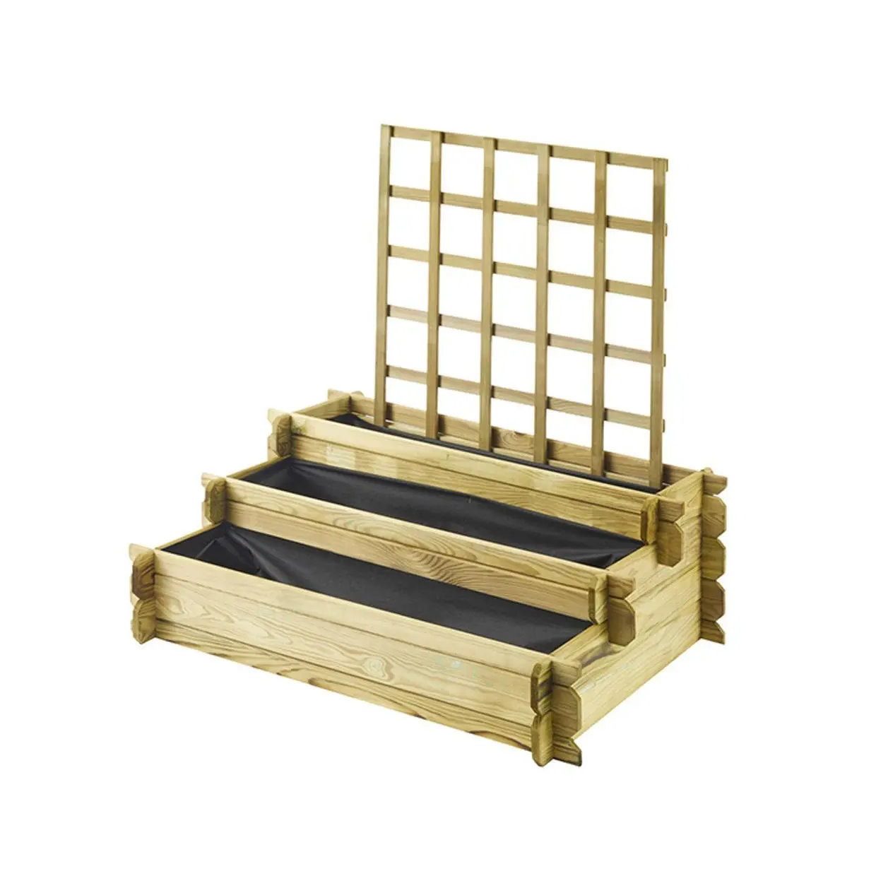forest-style Blumenkasten, Holz Hochbeet mit Rankgitter günstig online kaufen