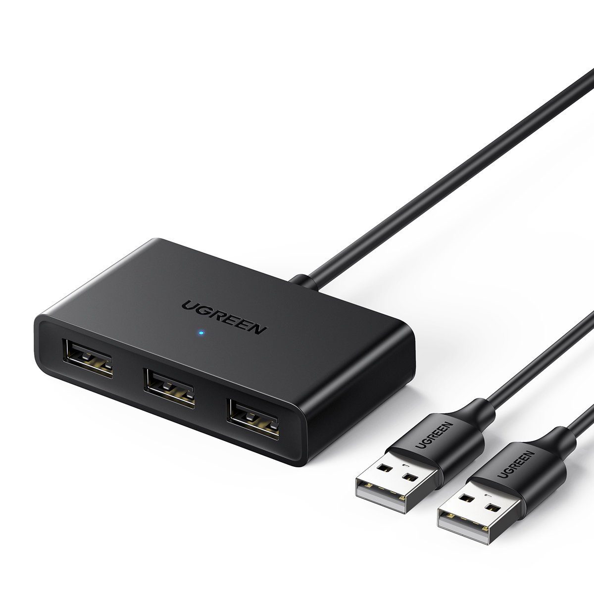 UGREEN Switch Adapter Schaltbox USB 2 Eingänge - 3 Ausgänge schwarz Netzwerk-Switch