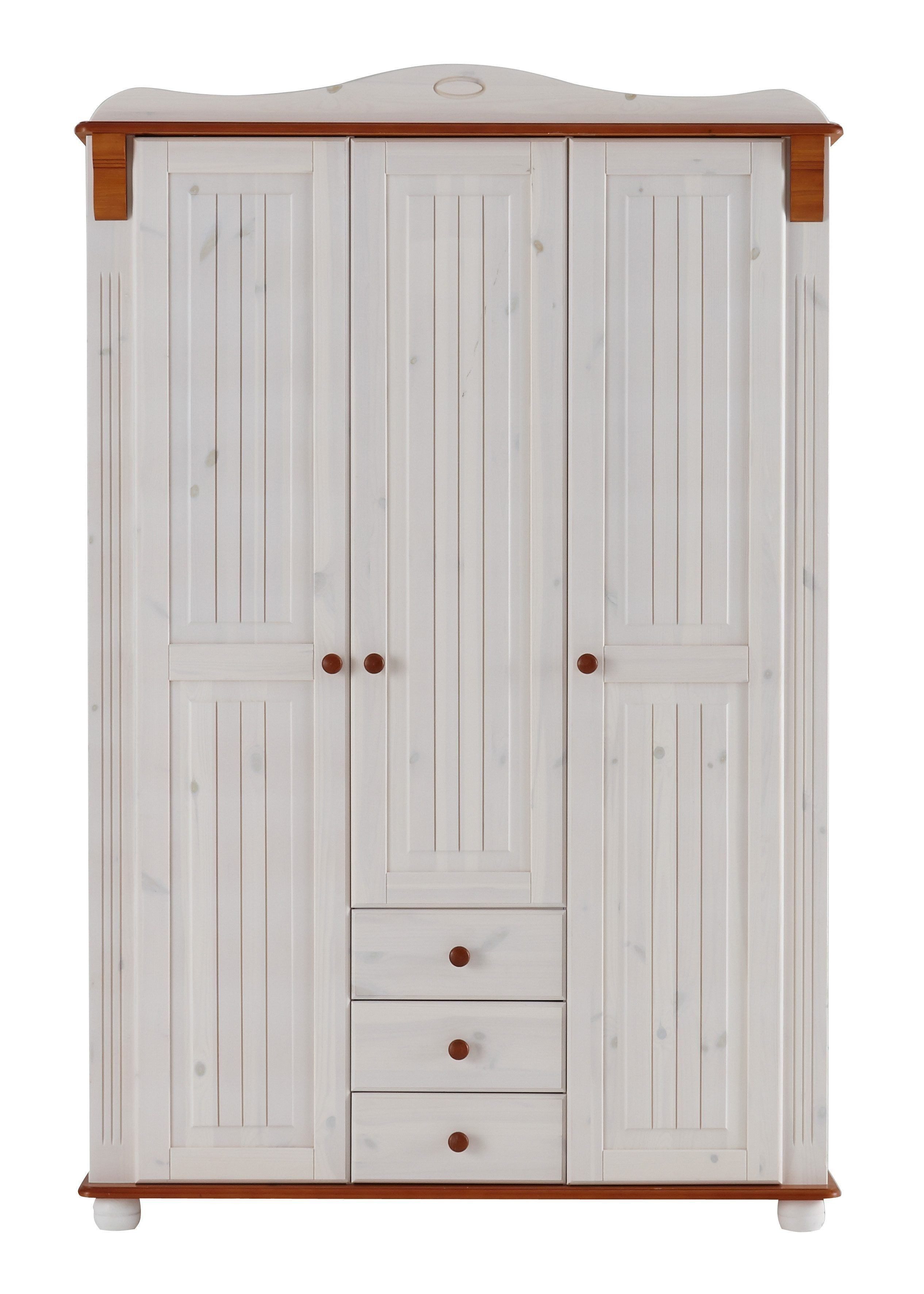 OTTO home Kleiderschrank Adele (Breite x Höhe x Tiefe ca: 130 cm x 191 cm x 53,5 cm) aus massiver Kiefer, Landhausstil – Bild 4 von 5