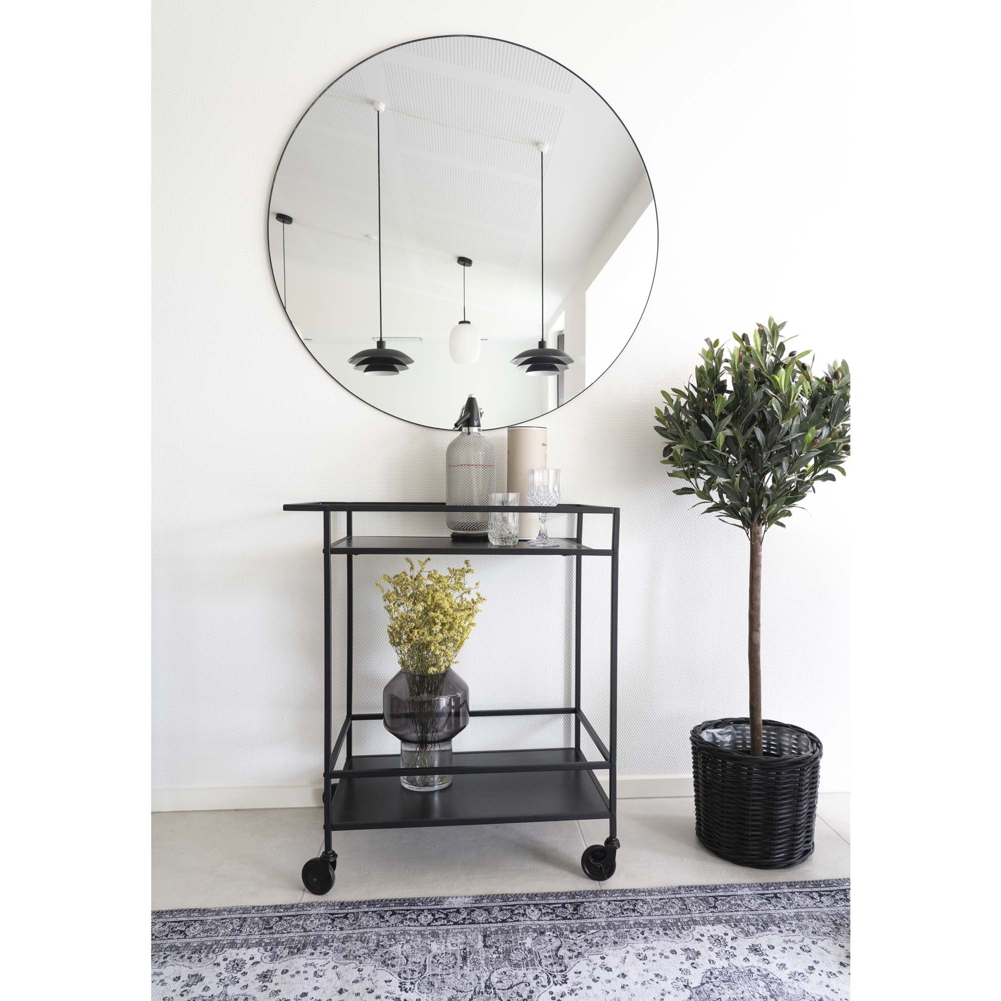 House Nordic Servierwagen Vita, in Schwarz, Melamin - 40x79x68cm (BxHxT)
