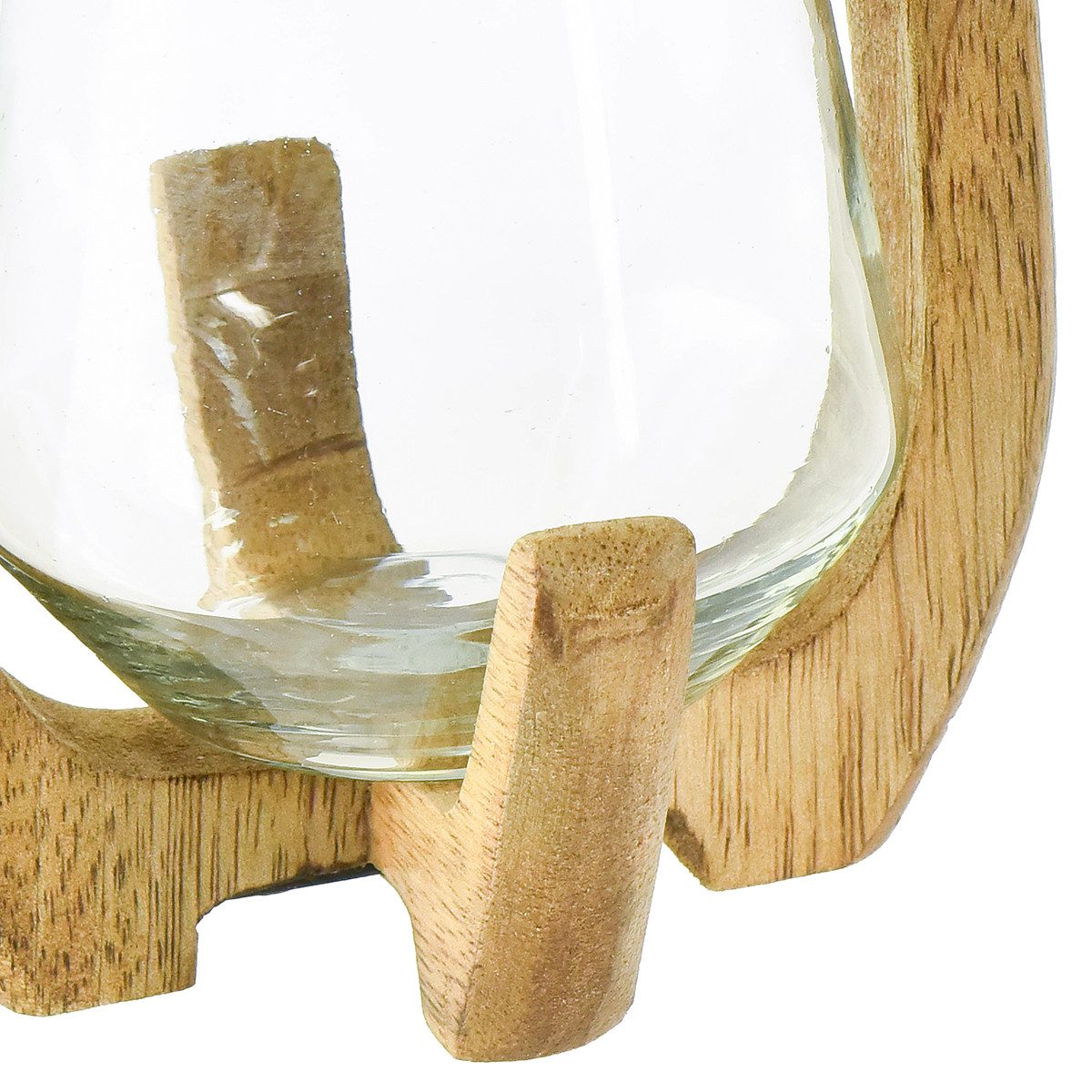 Florists Products Tischvase Windlicht Laterne aus Holz und Glas Vintage-Design