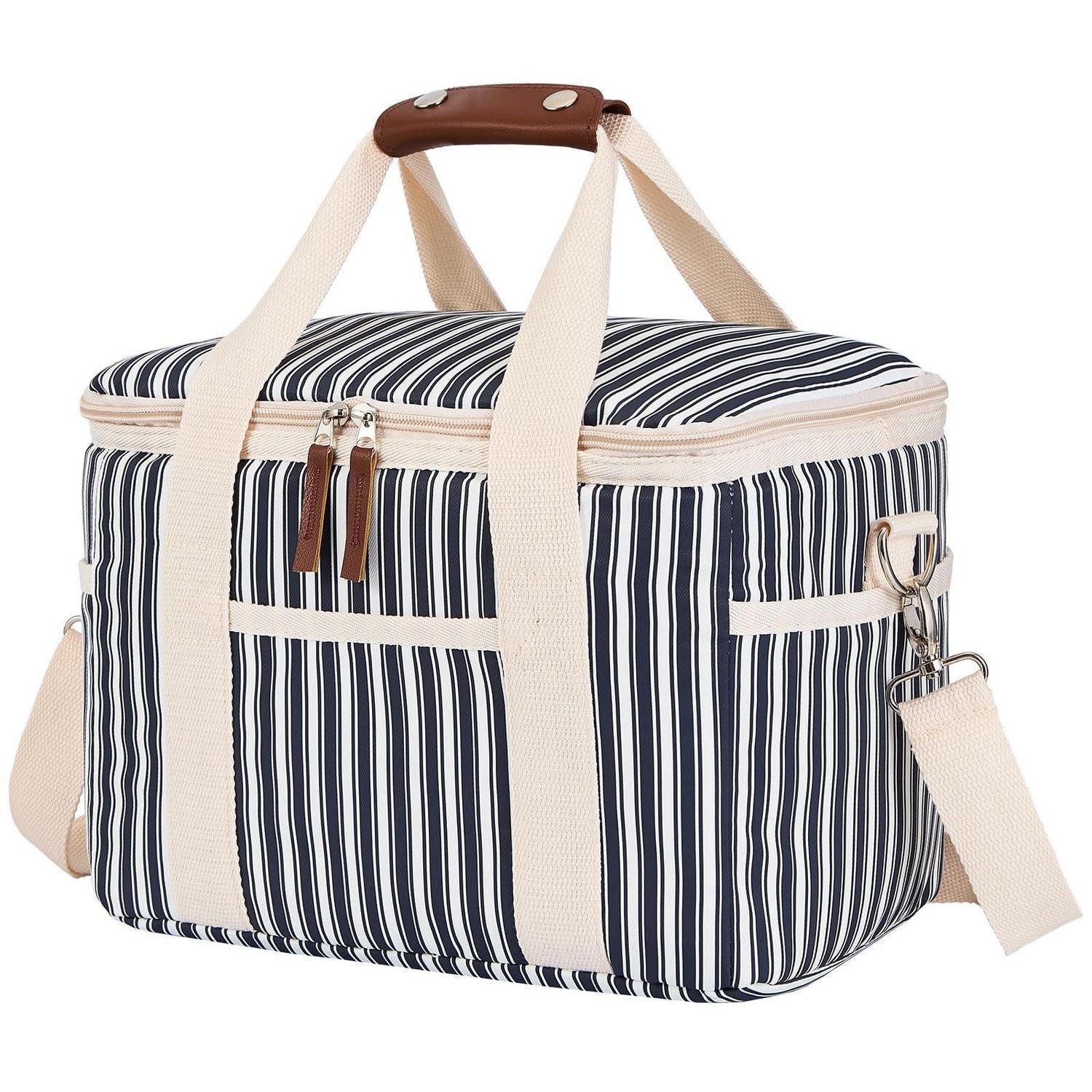 LuxusKollektion Kühltasche Kühltasche 15L Isoliert Lunchtasche 15L A-Marineblau Streifen