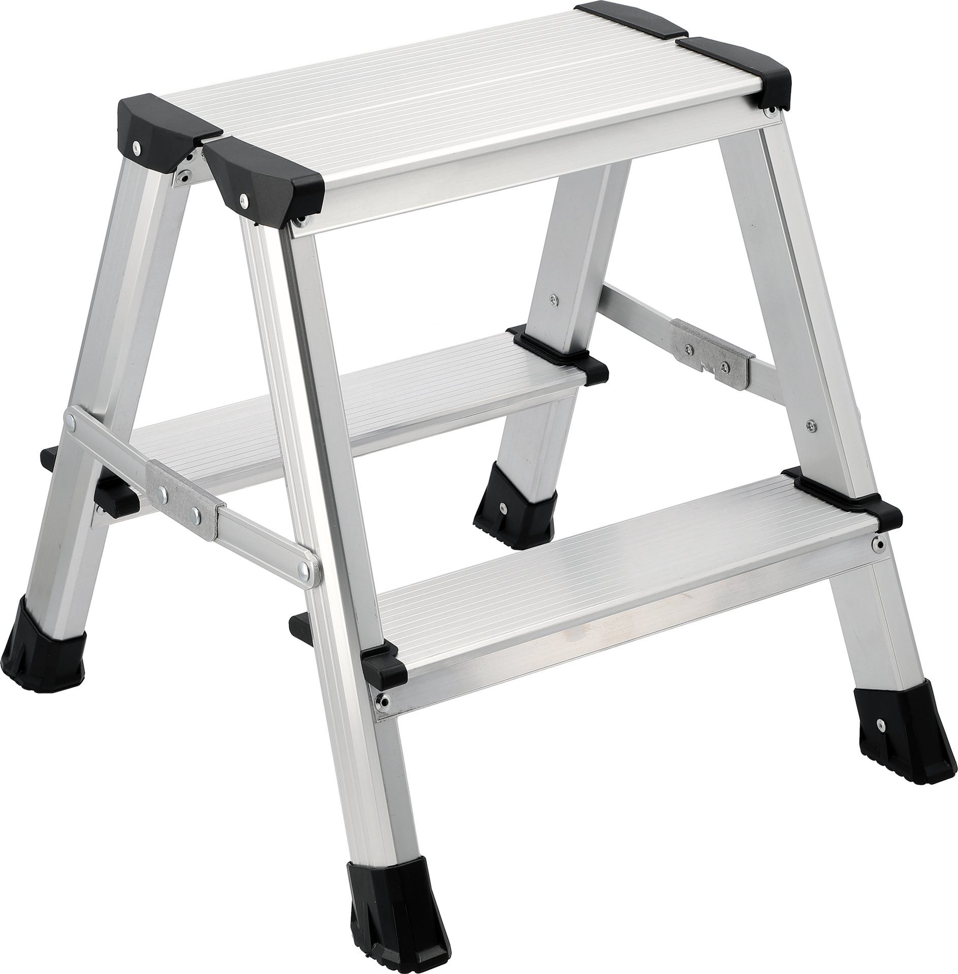 Trittleiter 2-stufige Aluminium-Trittleiter, 42 cm, klappbar