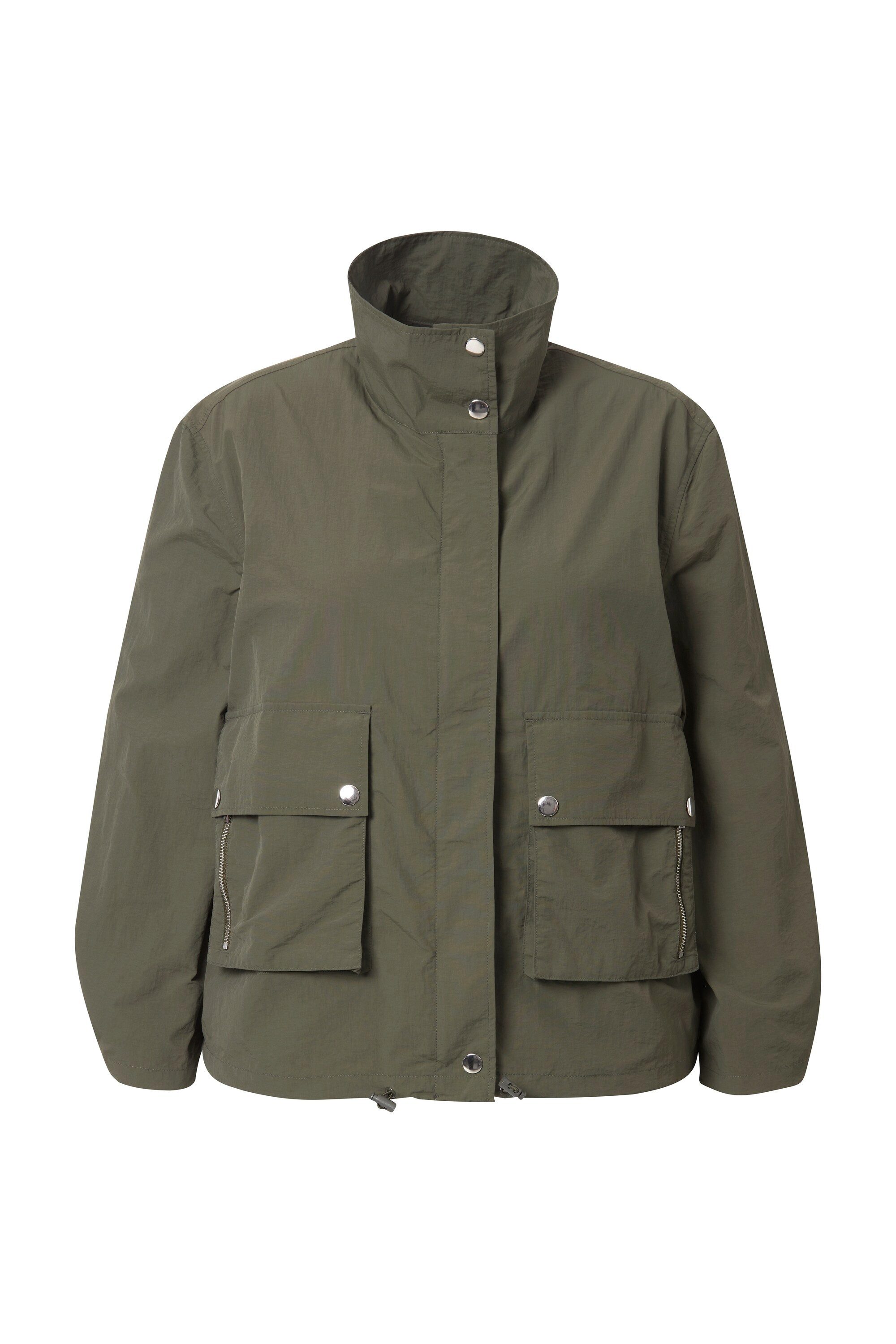 Ulla Popken Sommerjacke Jacke große Taschen Blouson-Form Saum-Tunnelzug günstig online kaufen