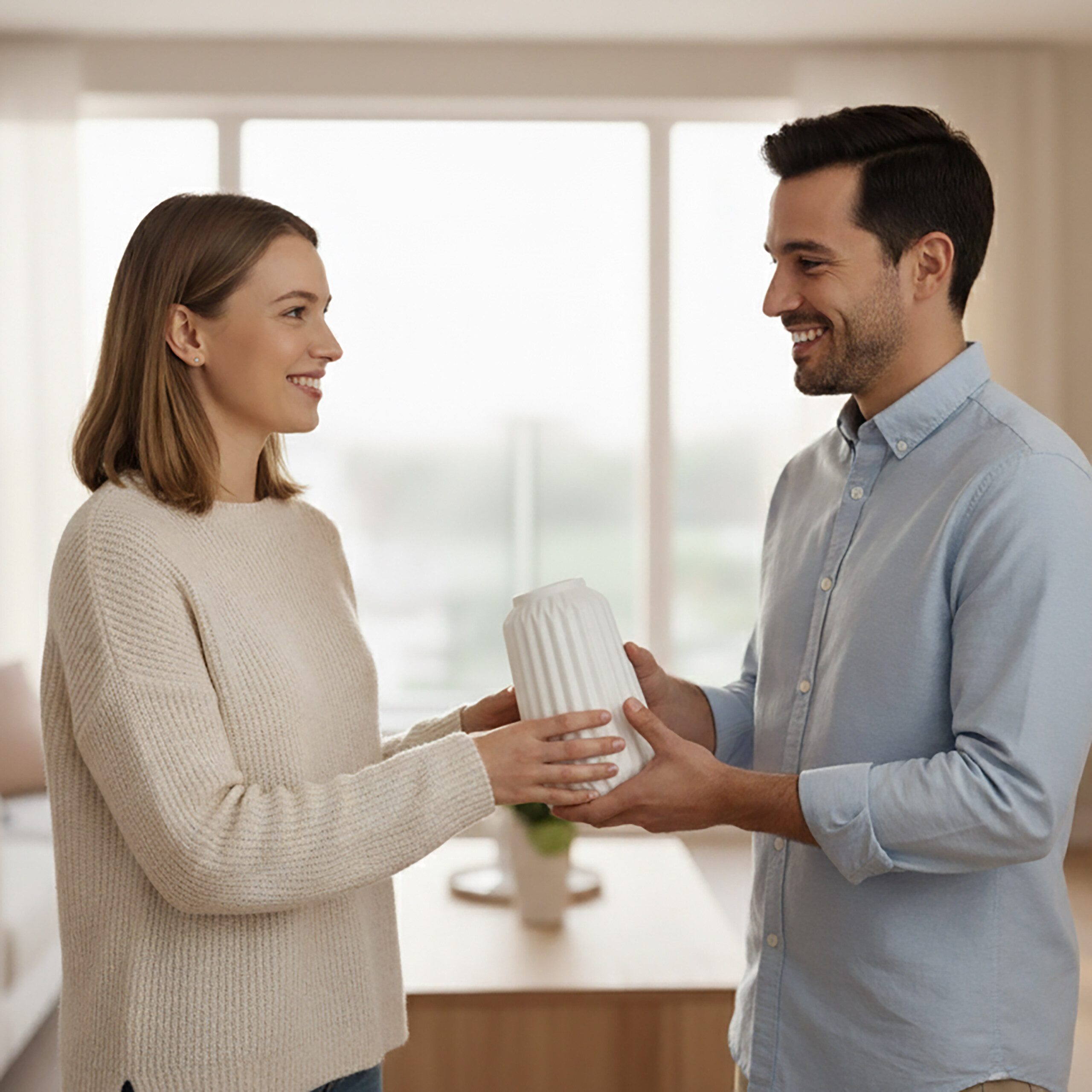 relaxdays Dekovase Vasen 3er Set aus Keramik, weiß