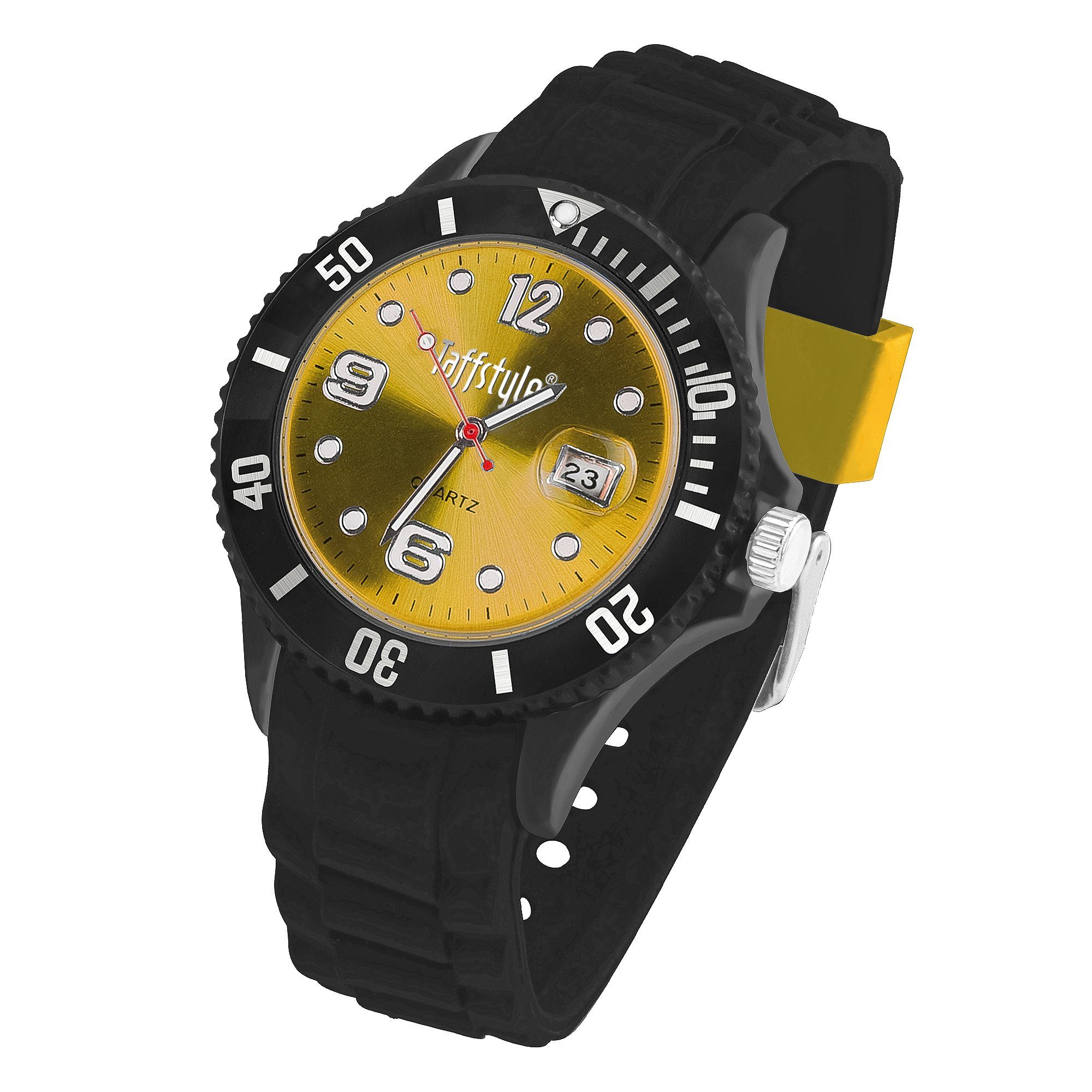 Taffstyle Quarzuhr Armbanduhr Silikon Sport Uhr Ziffernblatt Datum, Piercing Körperschmuck Schmuck