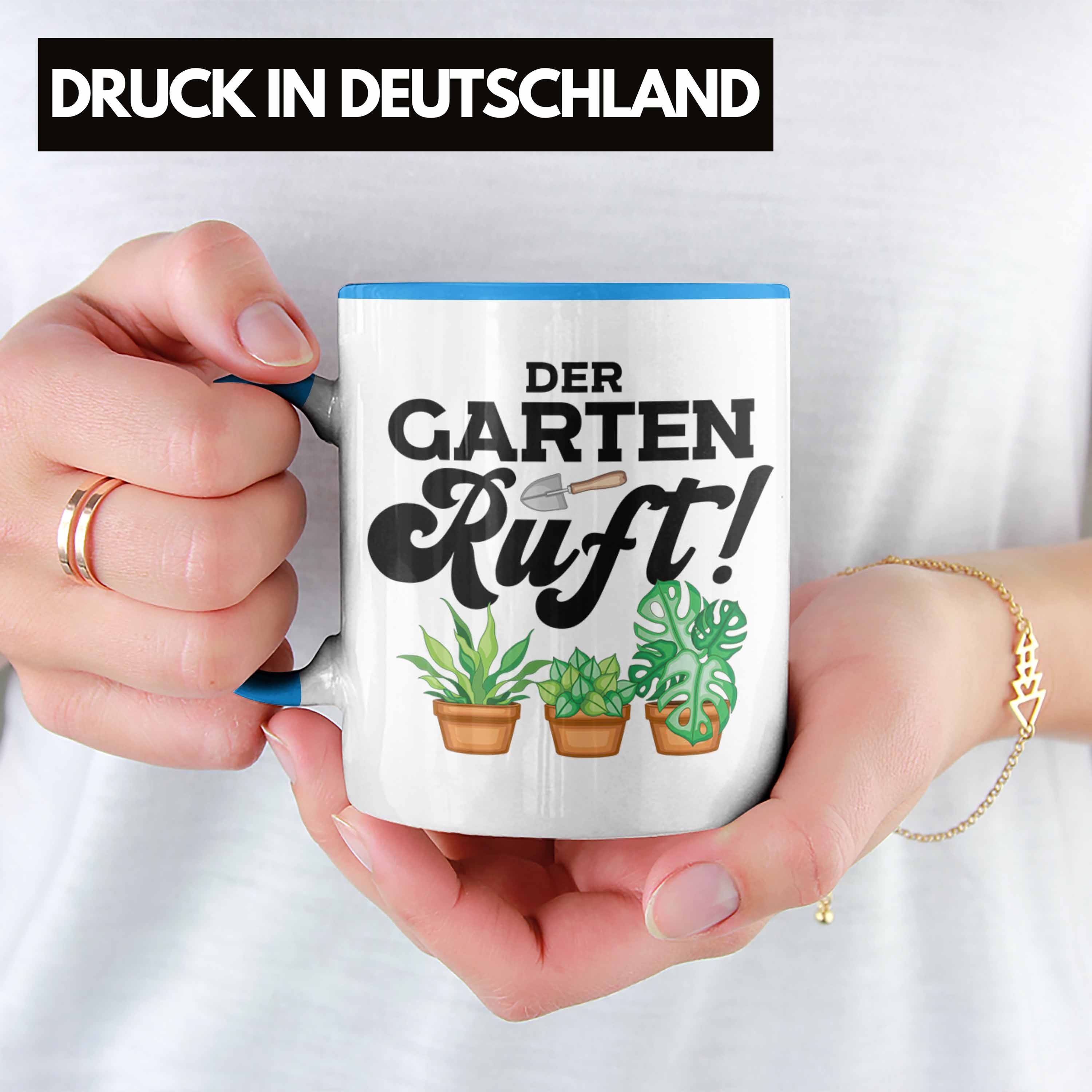 Kaffeetasse Trendation Blau Hobbygärtner Trendation Oma - Grarten Der Geschenk Opa Gärtner Geschenk Tasse Tasse Ruft Landschaftsgärtner