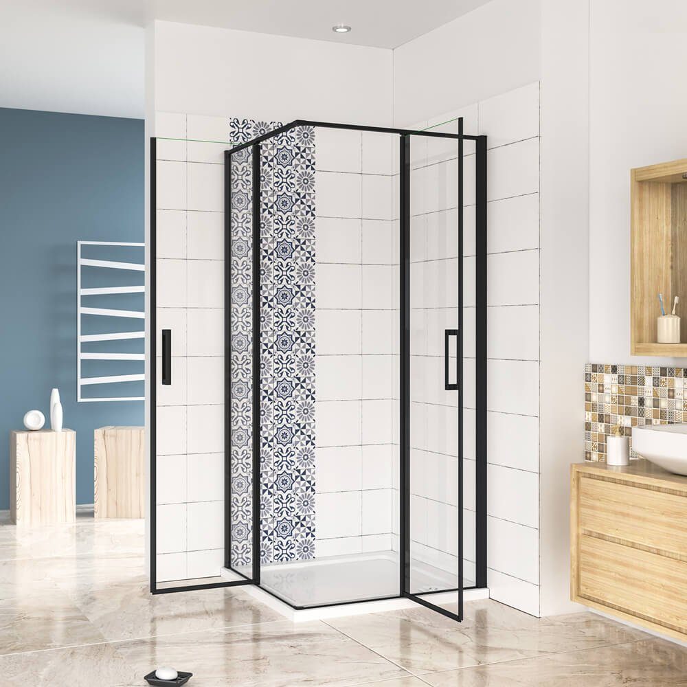 duschspa Eckdusche 185cm Duschkabine Duschtür Drehtür günstig online kaufen