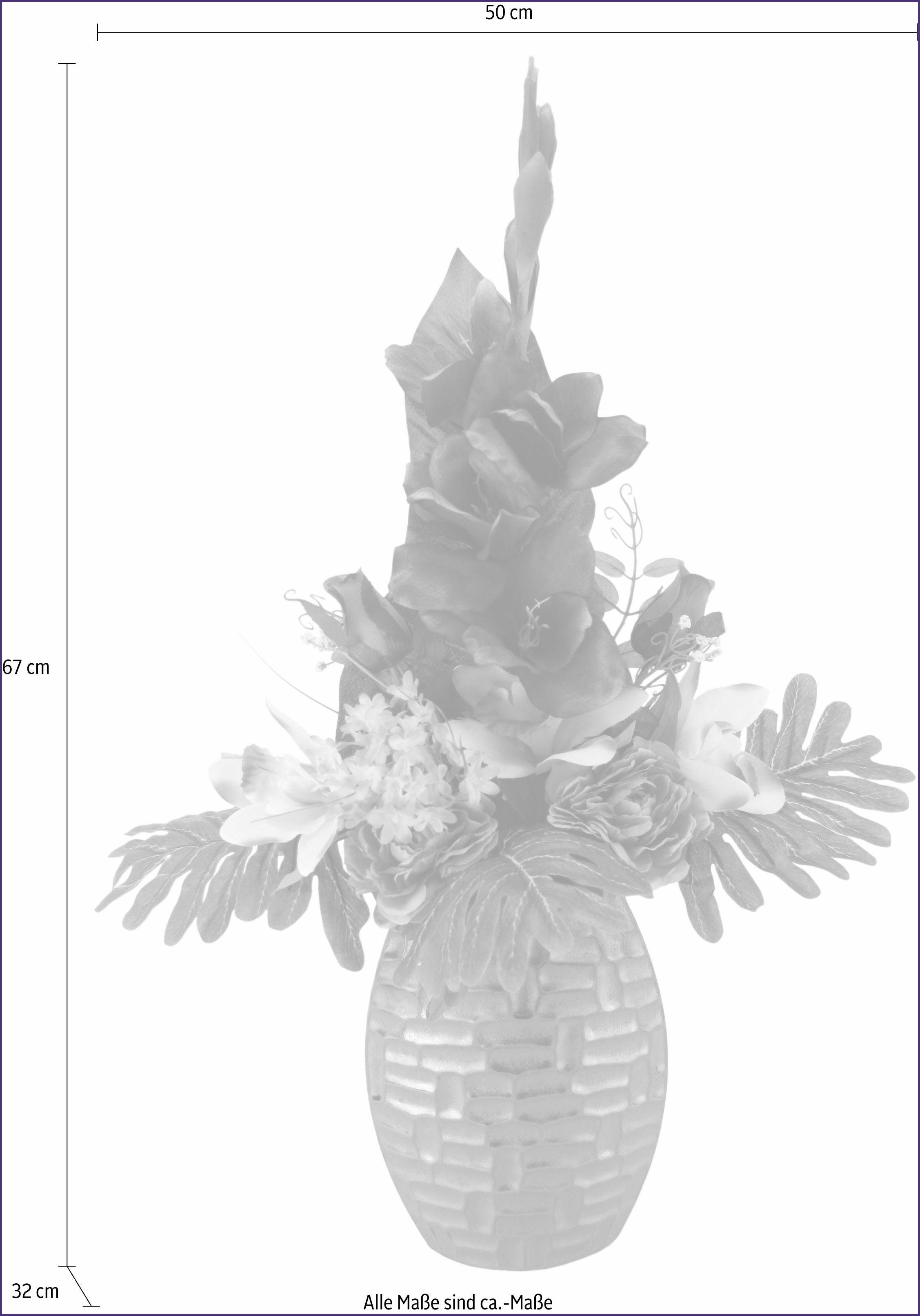 Kunstpflanze Arrangement Gladiole / Rosen in günstig online kaufen