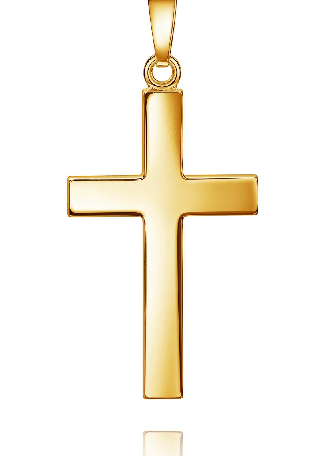 Damen), (Goldkreuz, aus JEVELION Gelbgold in 585 Germany Made für - Kreuz Kreuz-Anhänger Kettenanhänger Goldenes