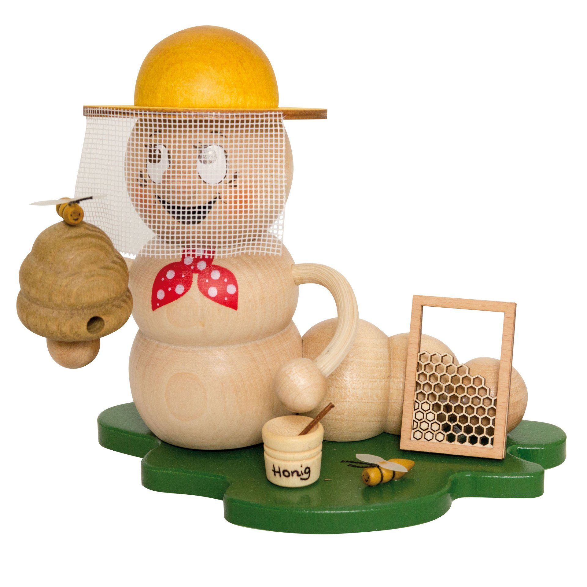 Kuhnert Räuchermännchen 37033, Rudi Imker, Räucherwurm aus Handarbeit, Made in Germany