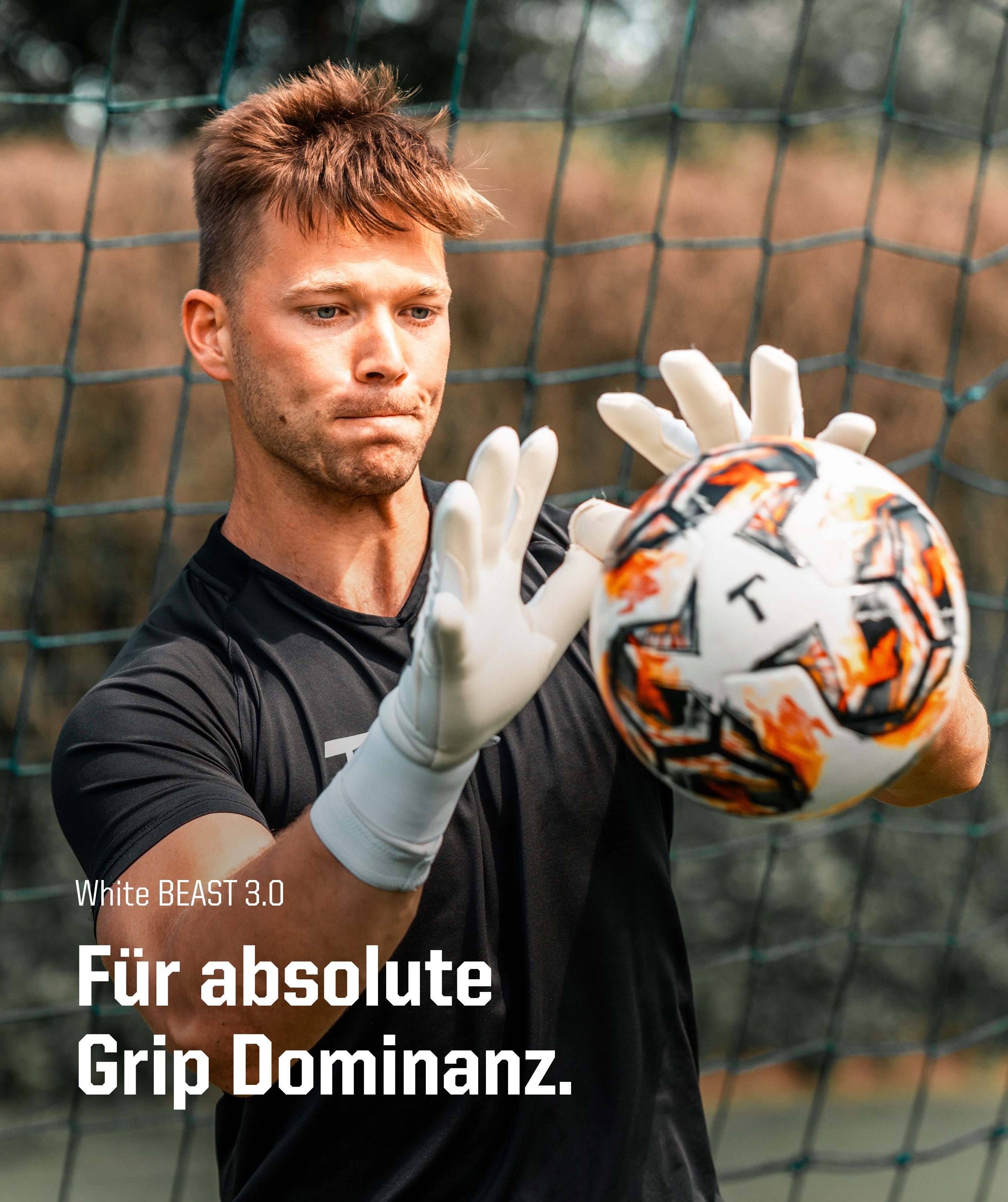 T1TAN Torwarthandschuhe Erwachsene, White BEAST, Größe 6-11