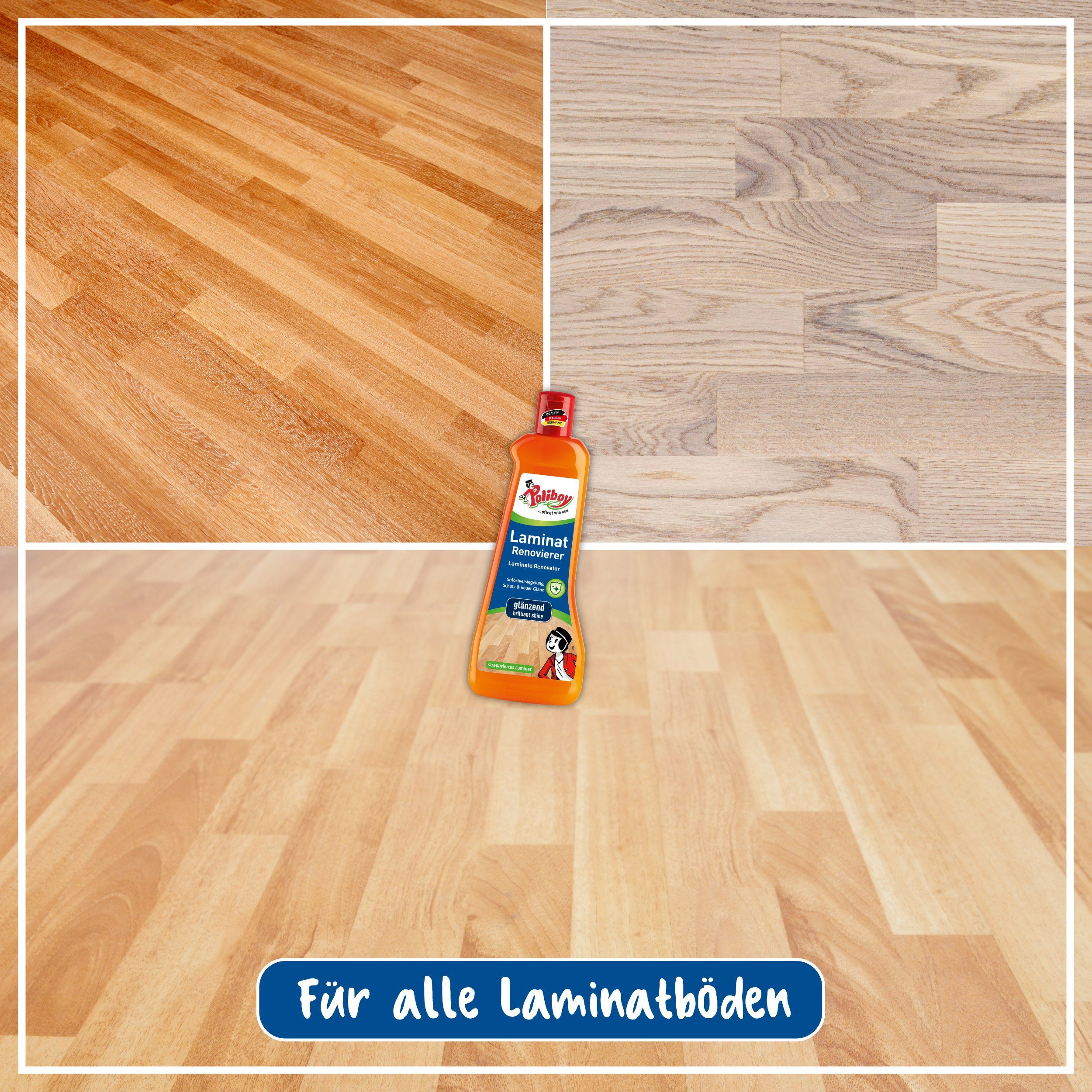 Made Laminat anhaltenden Versiegelung Schutz 5 poliboy Germany) - (lang Laminatböden Liter Laminatreiniger - - Sofort und für in - Renovierer Glanz