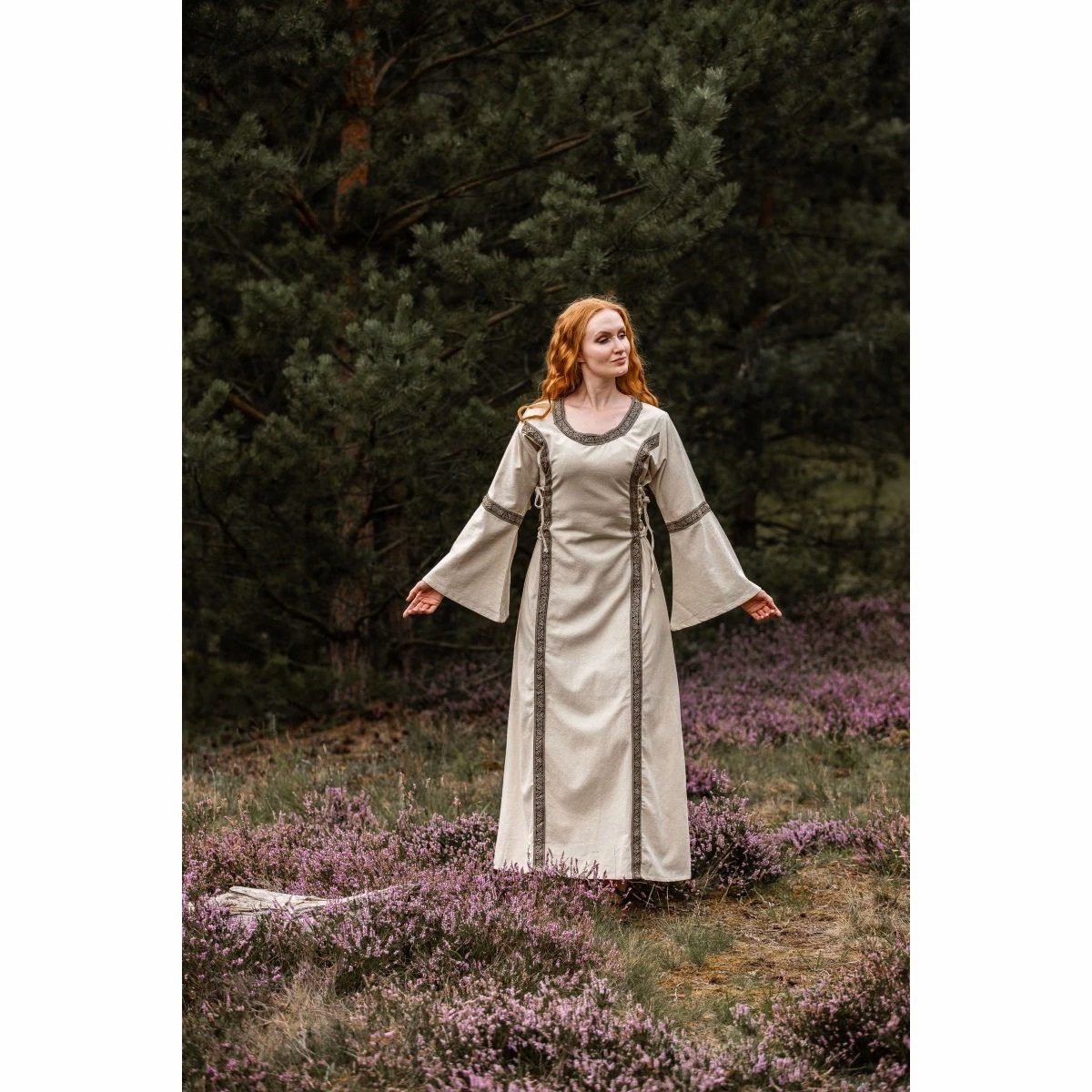 Leonardo Carbone Ritter-Kostüm Mittelalter Baumwollkleid Natur "Angie"