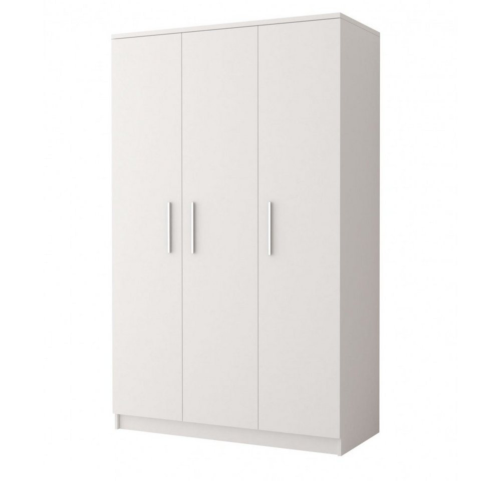 MOEBLO Drehtürenschrank MARSALA 3D (3-türiger Kleiderschrank für Schlafzimmer und Garderobe, Kompakter Schrank, Modernes Design und hohe Funktionalität) (B x H x T): 120x193x50 cm