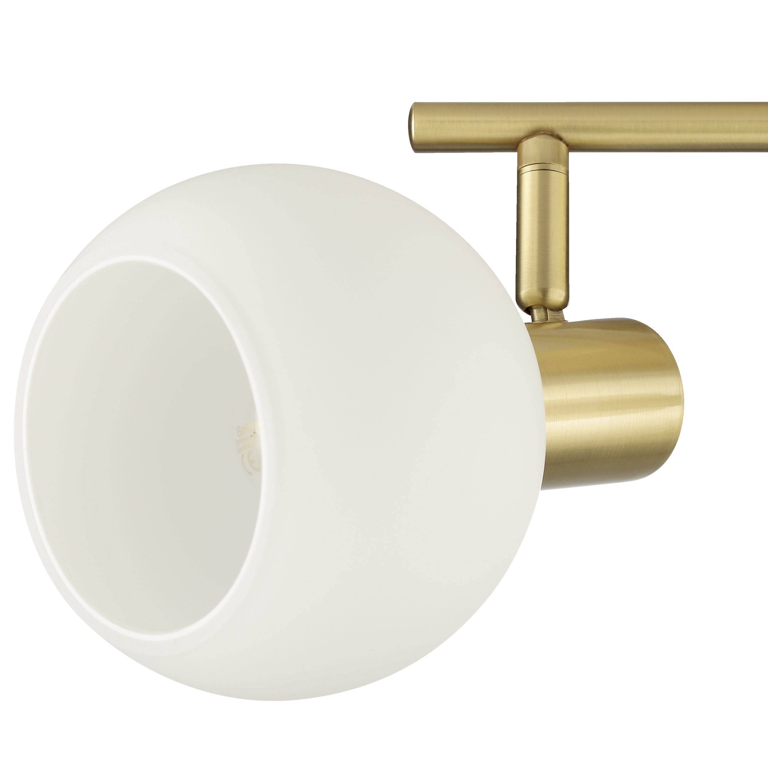 Lightbox Deckenstrahler, ohne Leuchtmittel, Deckenspot, 12 x 48 x 21 cm, E14 Fassung, Metall Glas, messingfarben