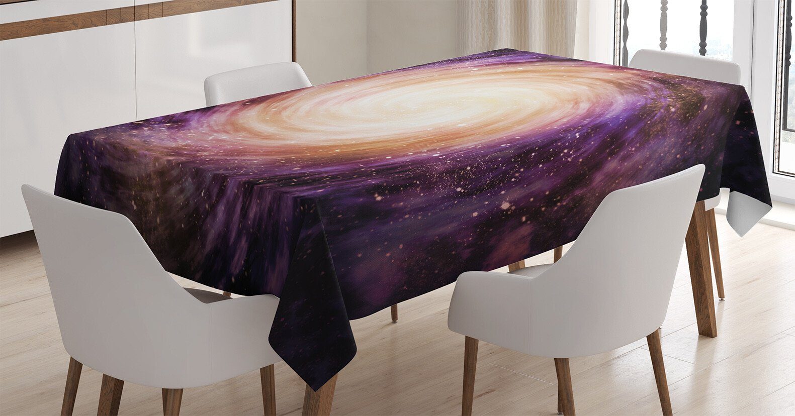 Abakuhaus Tischdecke Farbfest Waschbar Für den Außen Bereich geeignet Klare Farben, Galaxis Verführerische Raum Loch | Tischdecken