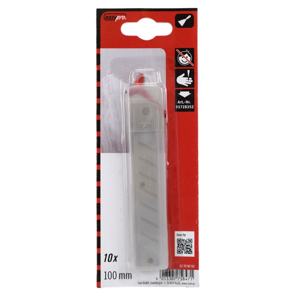 Color Expert Universalschaber 10 Ersatzklingen für Tapeten und Bodenschaber 100 mm 10 Klingen