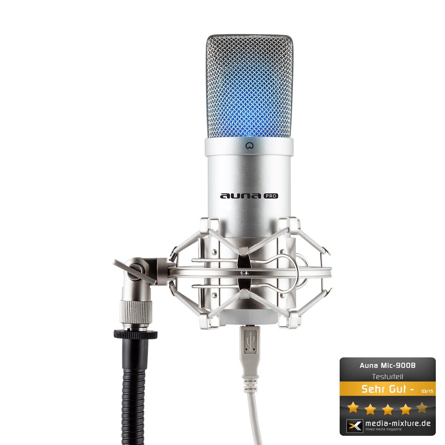 Auna Mikrofon »MIC-900S-LED USB Kondensator Mikrofon silber Niere Studio  LED« online kaufen | OTTO