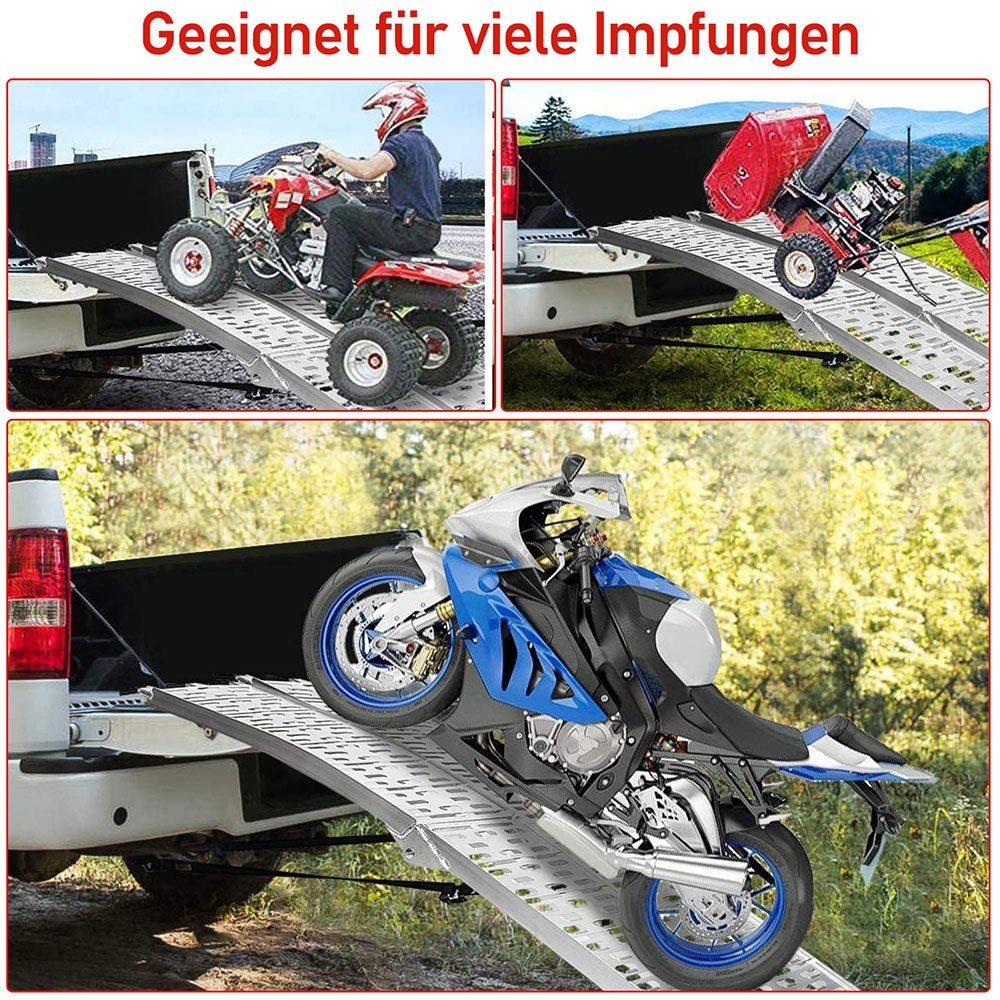 Clanmacy Auffahrrampe ALU Auffahrrampe klappbar Rampe Verladerampe (2-St) Antirutsch
