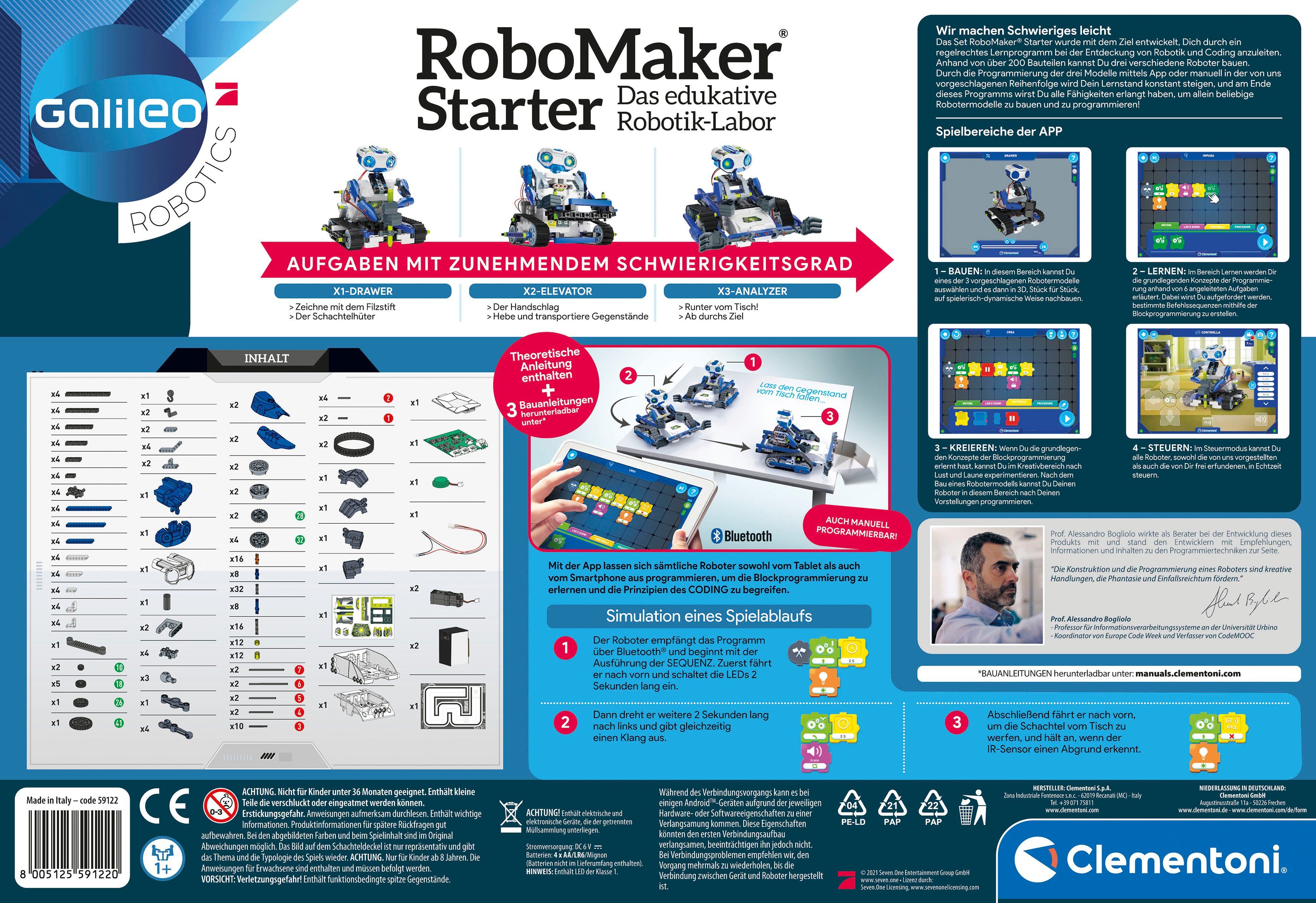 kostenloser Europe in Galileo, App; Modellbausatz Made Clementoni® mit RoboMaker Starter,