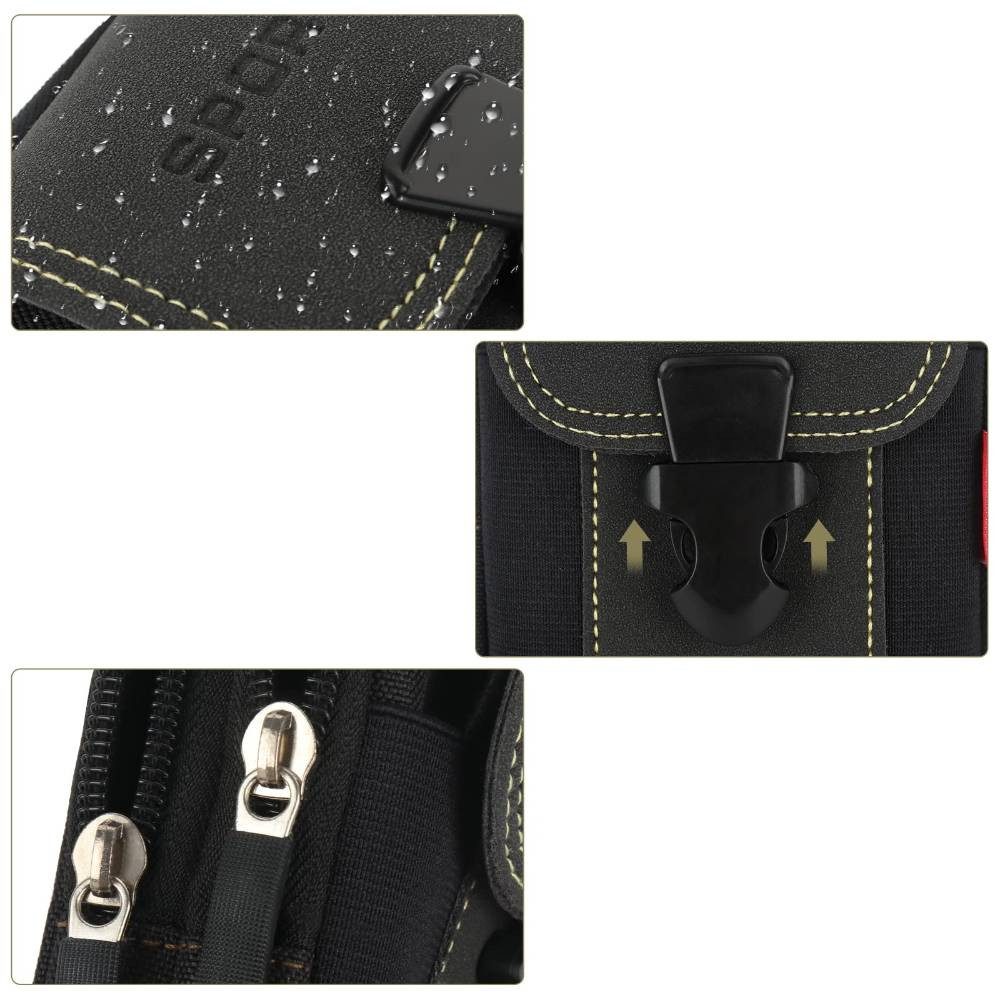 Blusmart Handyhülle Multifunktionale Herren-Bauchtasche mit Gürtelschlaufe Handy-Hüfttasche, Robust und wasserdicht, Nylon-Hüfttasche für Outdoor-Handys – Bild 4 von 5