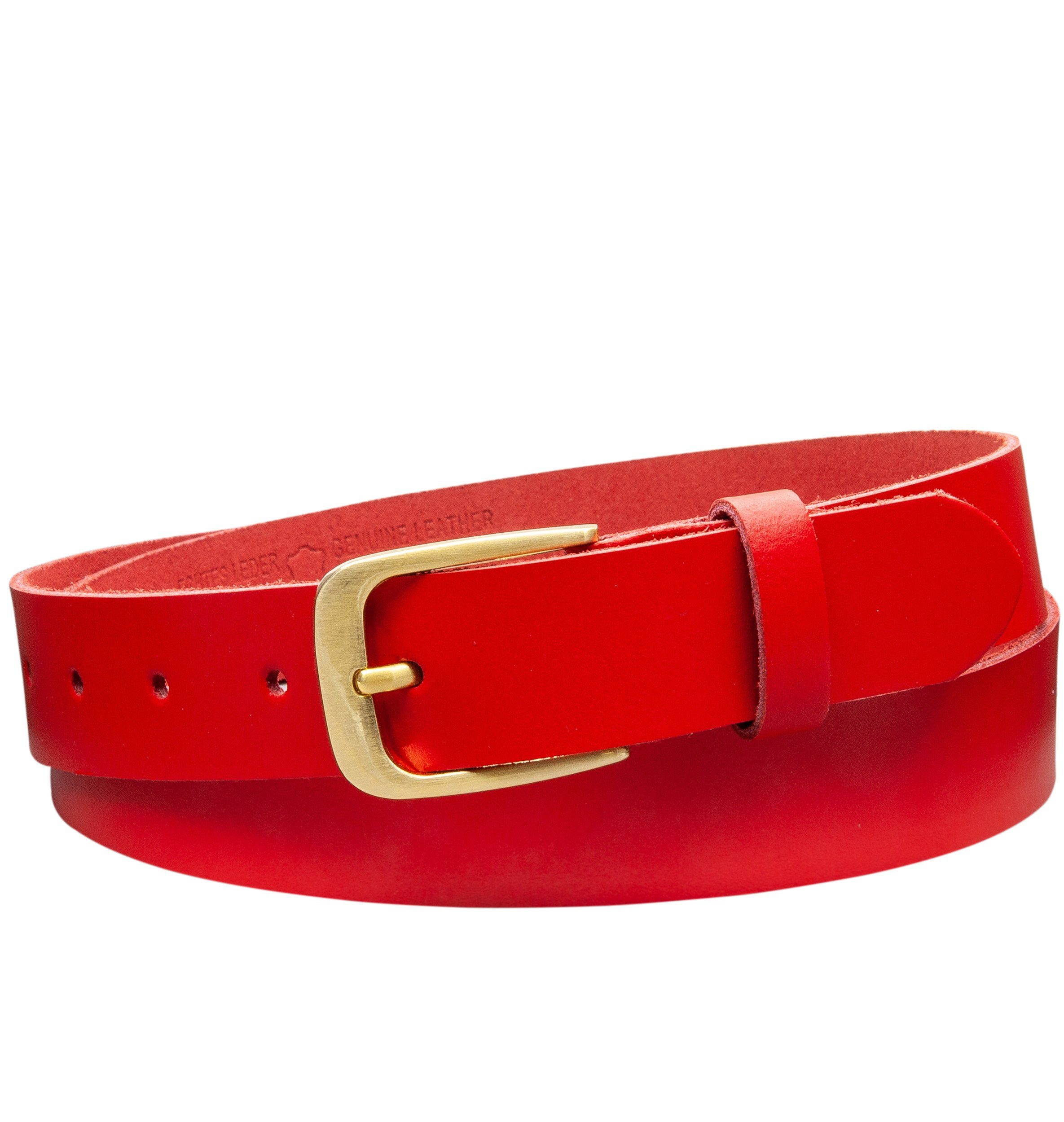 COLOGNEBELT Ledergürtel OM316-SL-Rot MADE IN GERMANY, Rot Kürzbar, 100 % Echtleder, Aus einem Stück, Unisex – Bild 3 von 5