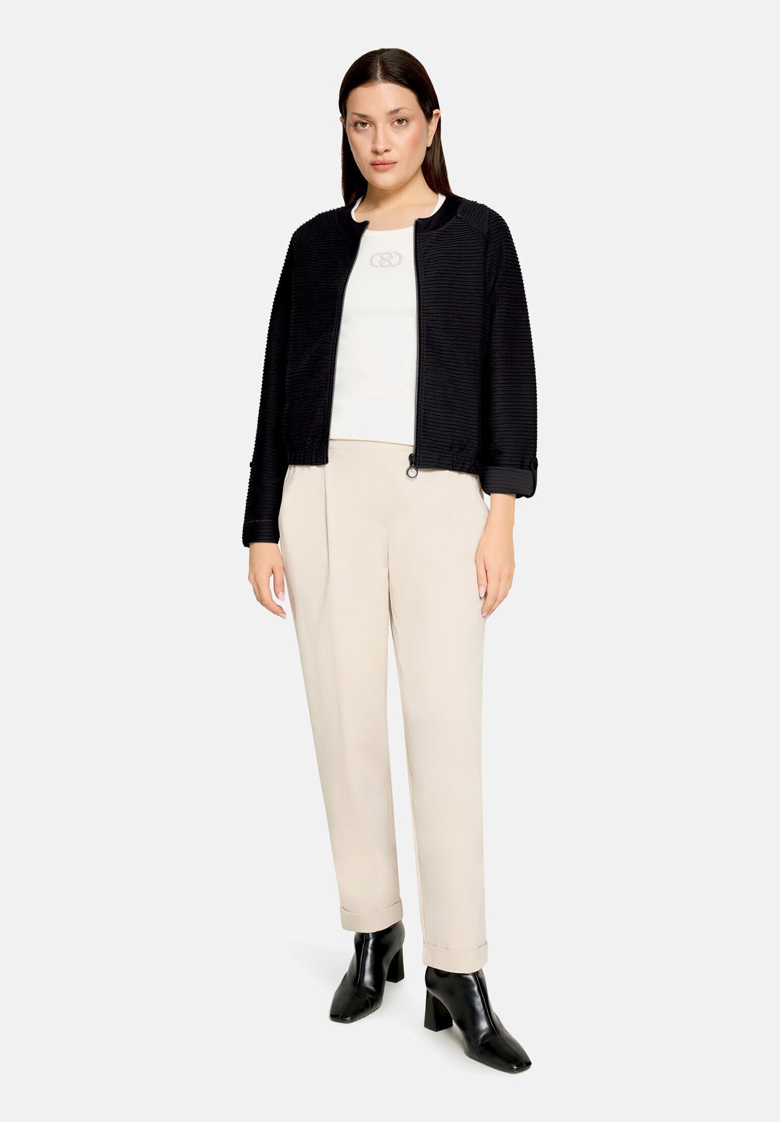 Betty Barclay Sweatjacke Damen mit Rippenstruktur