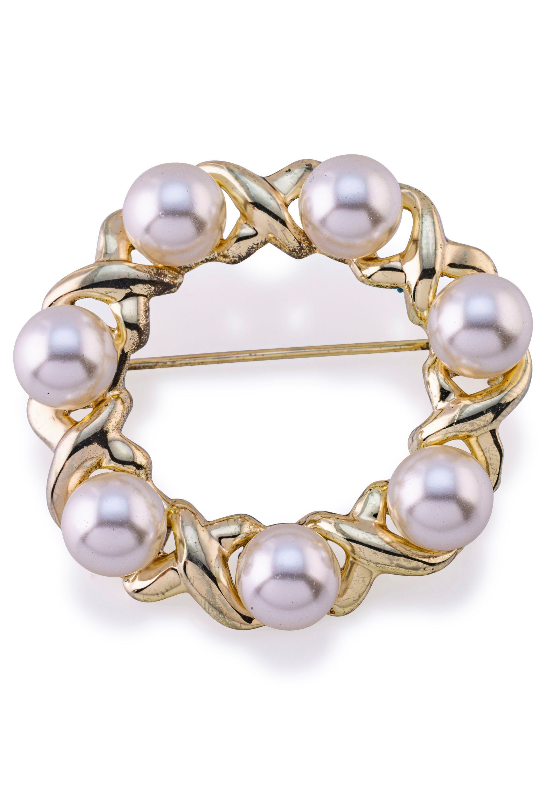 FIRETTI Brosche Schmuck Geschenk Ansteckschmuck Perlenbrosche mit Glasperle mehr