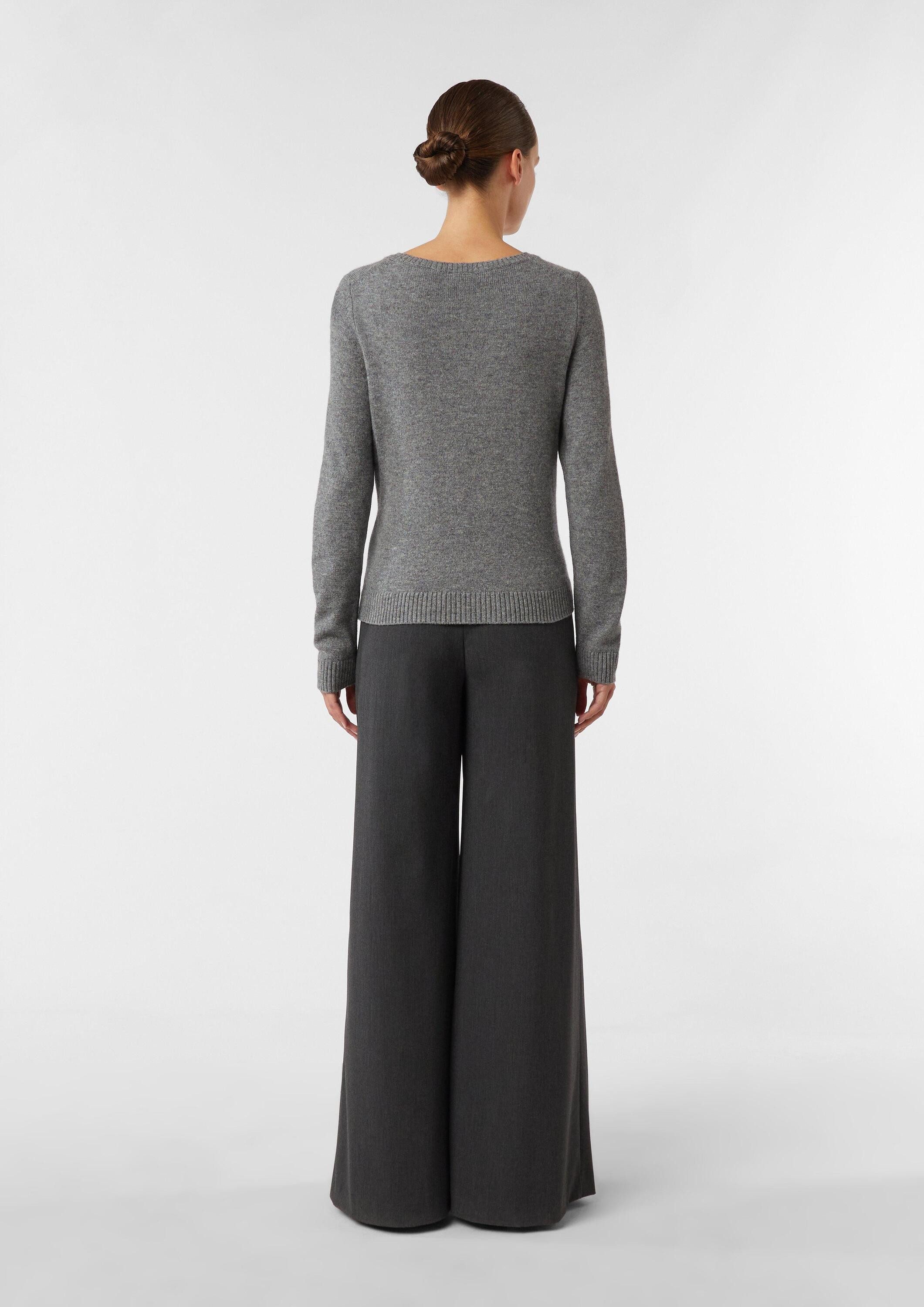 comma Longpullover Strickpullover Strickpullover aus Wollmix mit Bindedetail