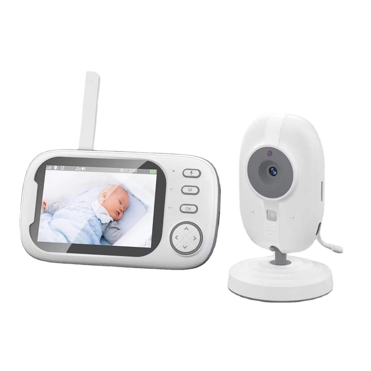 Video-Babyphone Babyphone mit Kamera 3,5" Sprachsteuerung, Nachtsicht