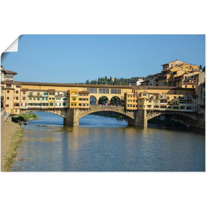 Artland Wandbild Brücke Ponte Vecchio in Florenz Florenz (1 St) als Alubild Leinwandbild Wandaufkleber oder Poster in versch. Größen