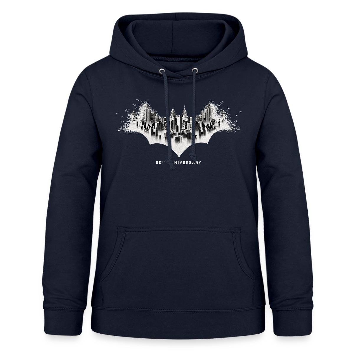 Spreadshirt Hoodie Batman 80 Jahre Gotham Damen Hoodie (1-tlg)
