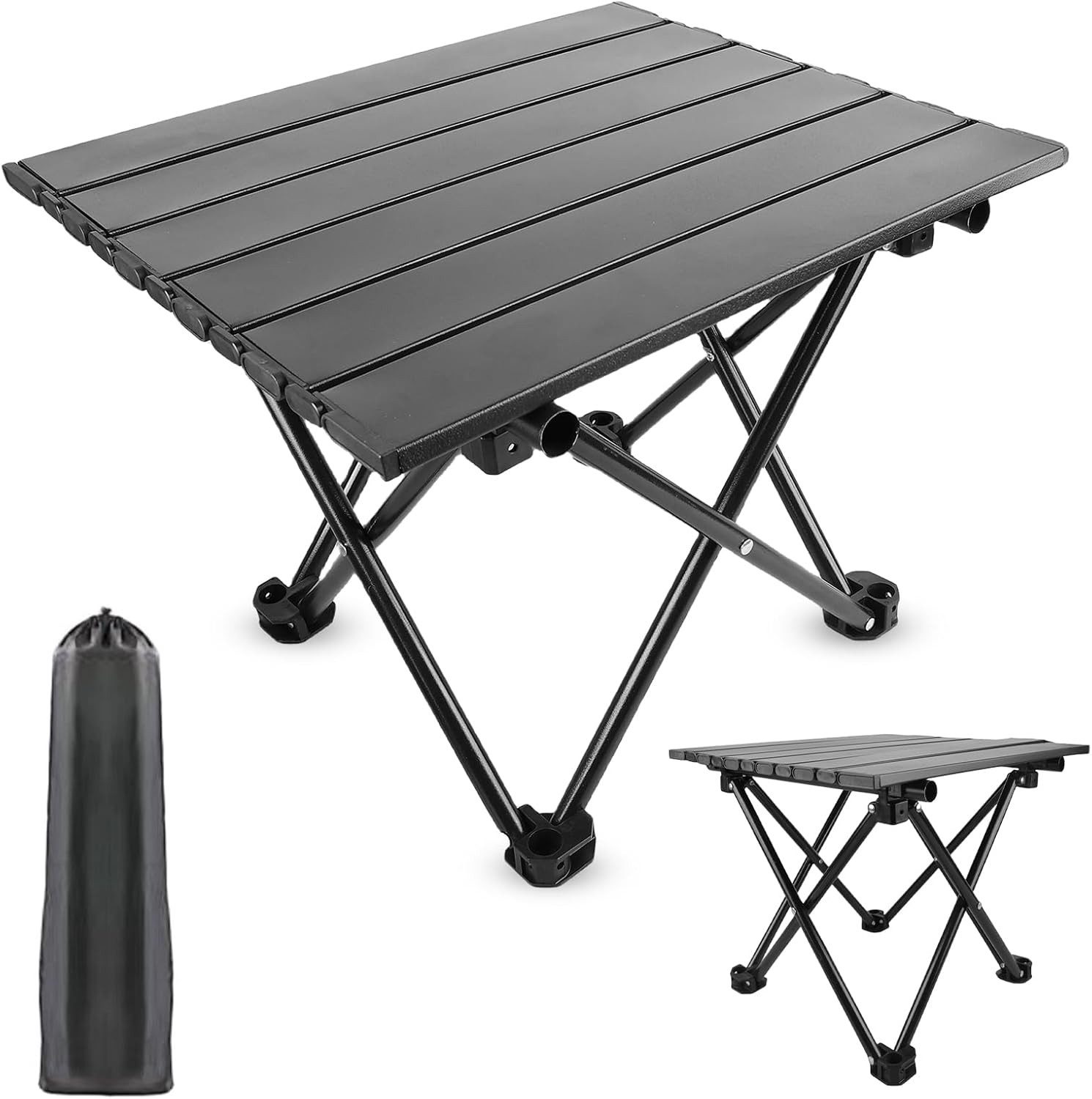 Campingtisch Klapptisch Klein, Tragbar Beistelltisch Faltbar mit Tragetasche