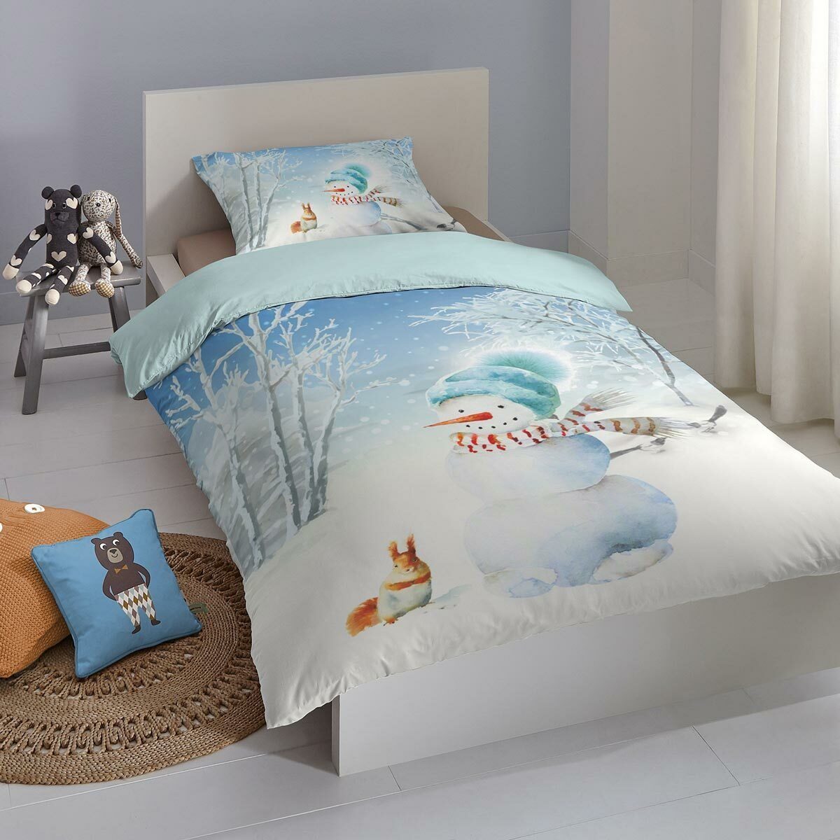 TRAUMSCHLAF Bettwäsche Schneemann und Eichhörnchen, Flanell, 2 teilig, herr günstig online kaufen