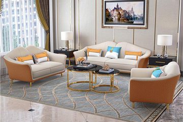 JVmoebel Sofa Luxuriöse Beige Wohnzimmer Garnitur 3+2+1 Sitzer Neu, Made in Europe